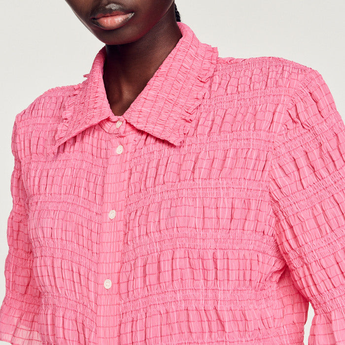 Chemise courte smockée Sandro seconde main