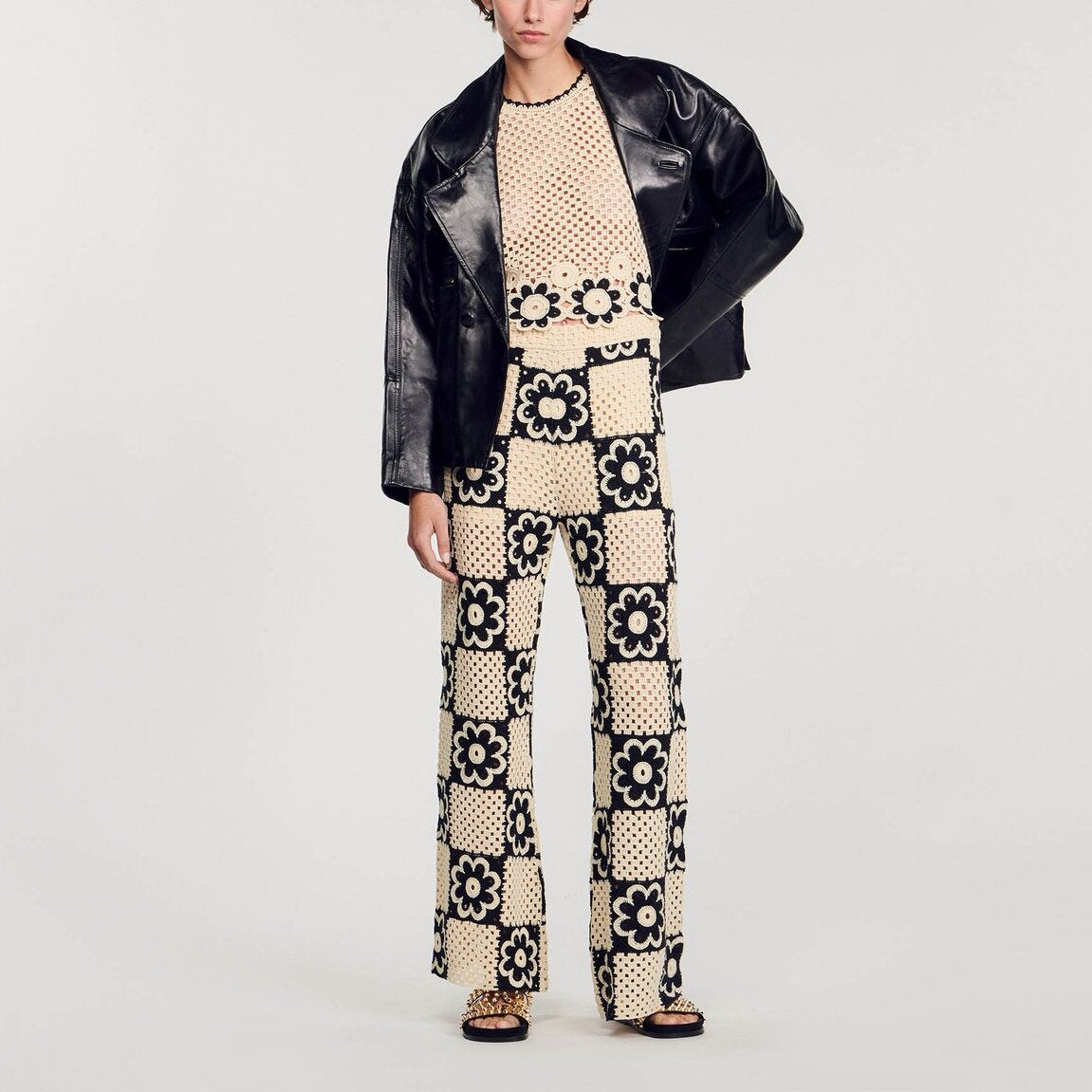 Pantalon en Maille crochet Sandro seconde main