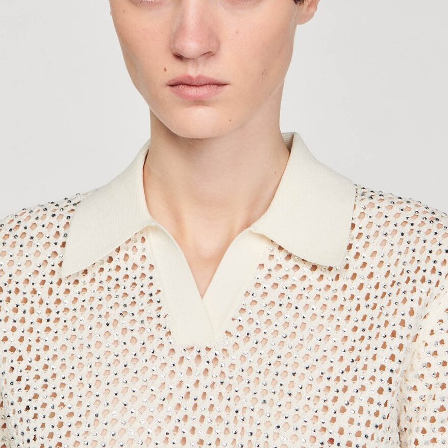 Pull col polo en Maille Sandro seconde main