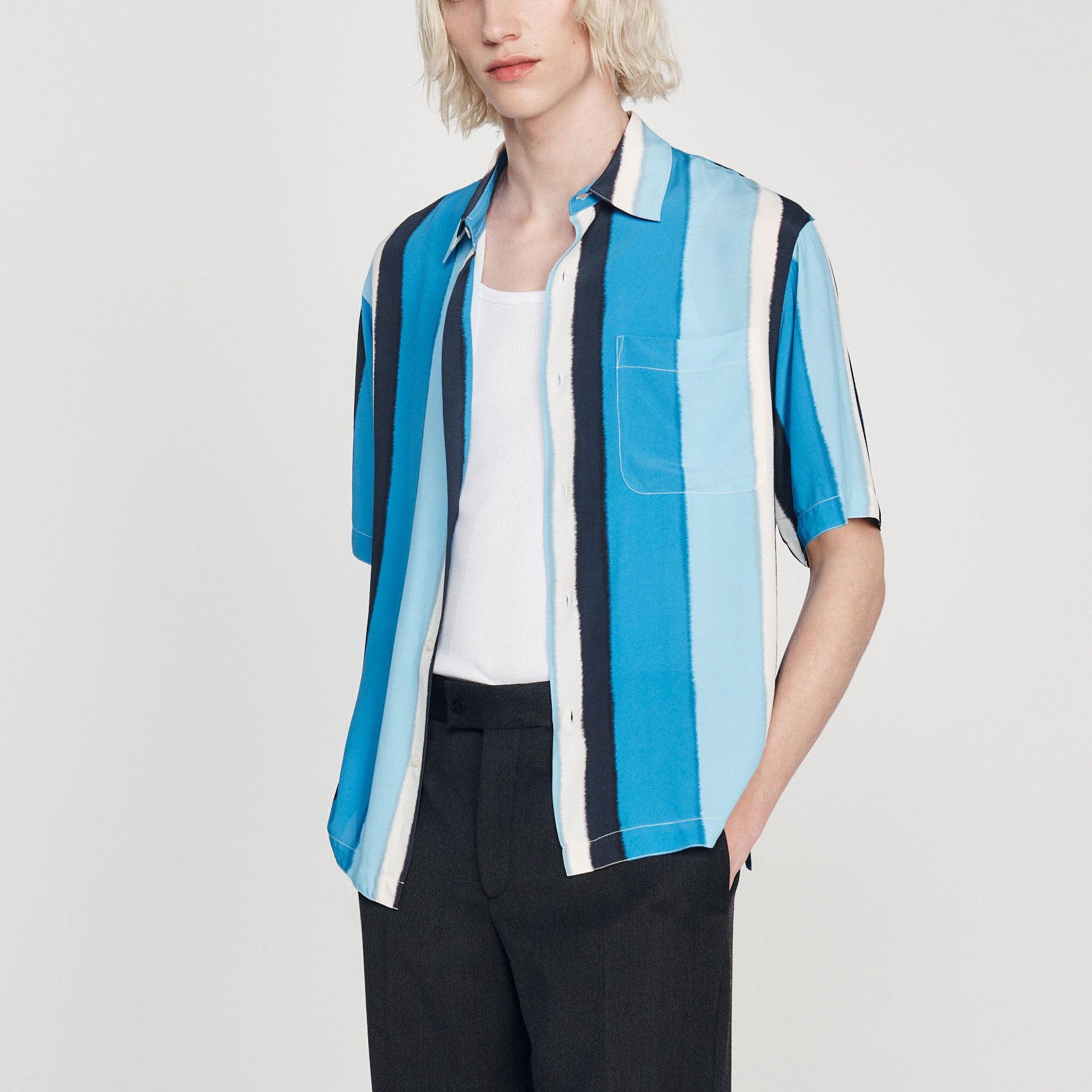 Chemise fluide rayée manches courtes Sandro seconde main