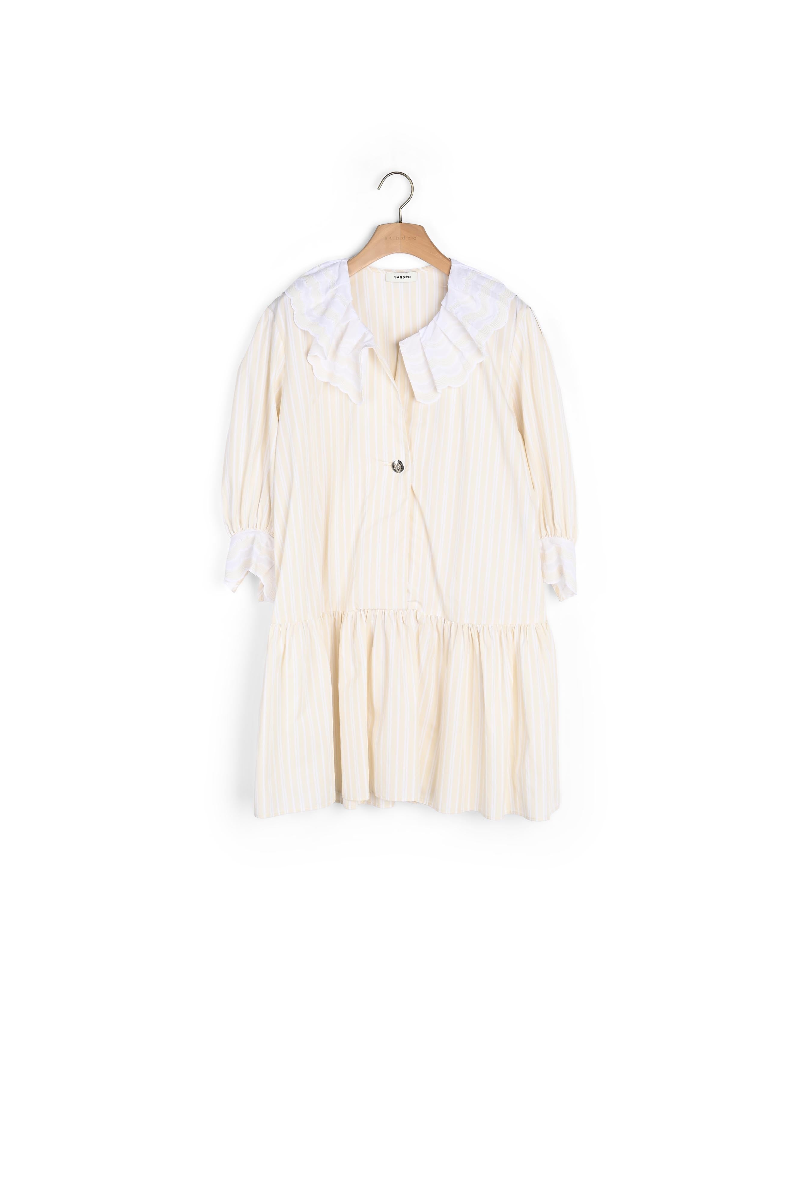 Robe courte à rayures en coton bio Sandro seconde main