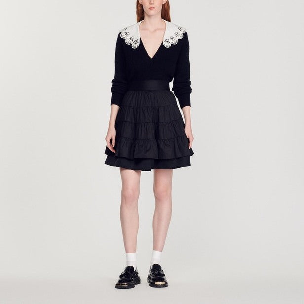 Jupe courte bi-matière Sandro seconde main