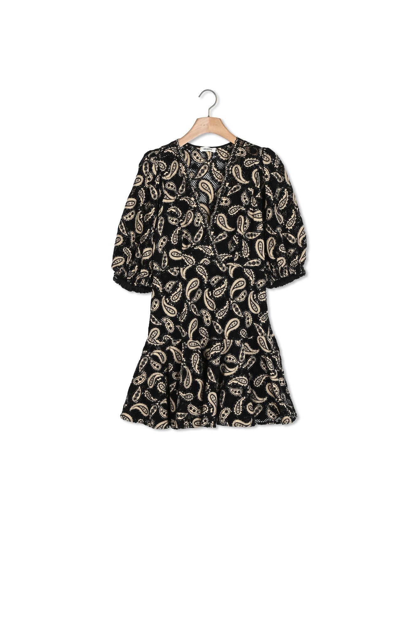 Robe courte en guipure motifs paisley Sandro seconde main