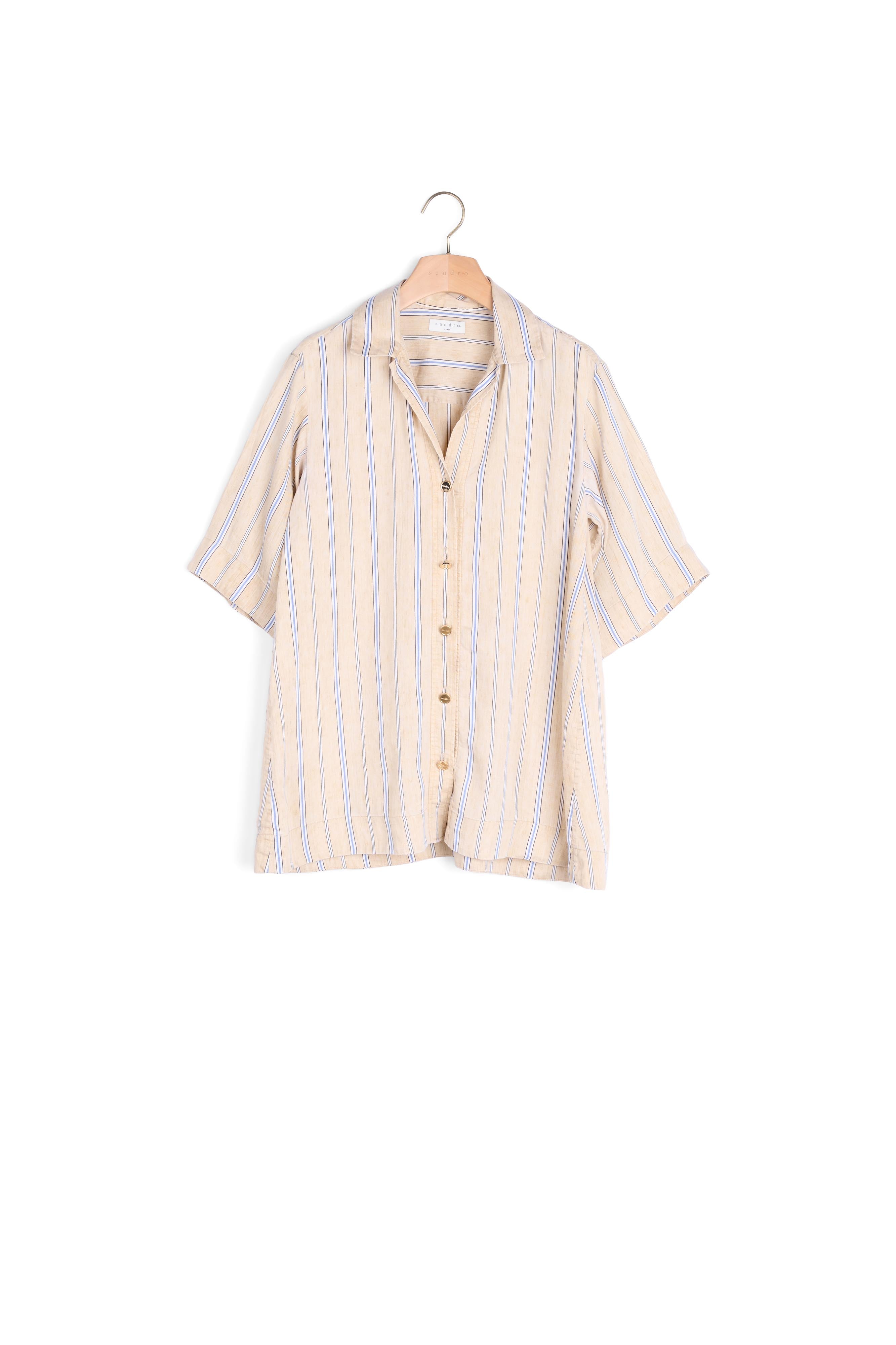 Chemise Beige / Bleu Sandro seconde main