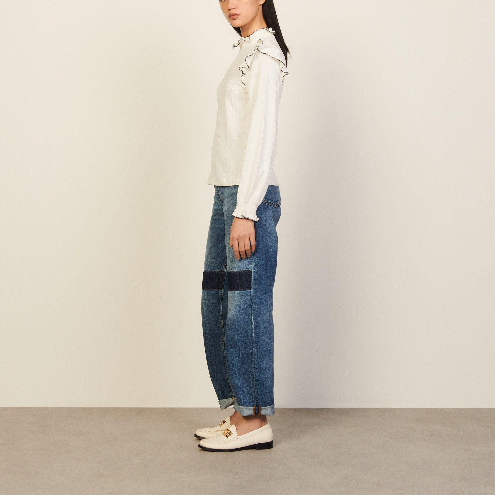 T-shirt en Maille  avec volant Sandro seconde main