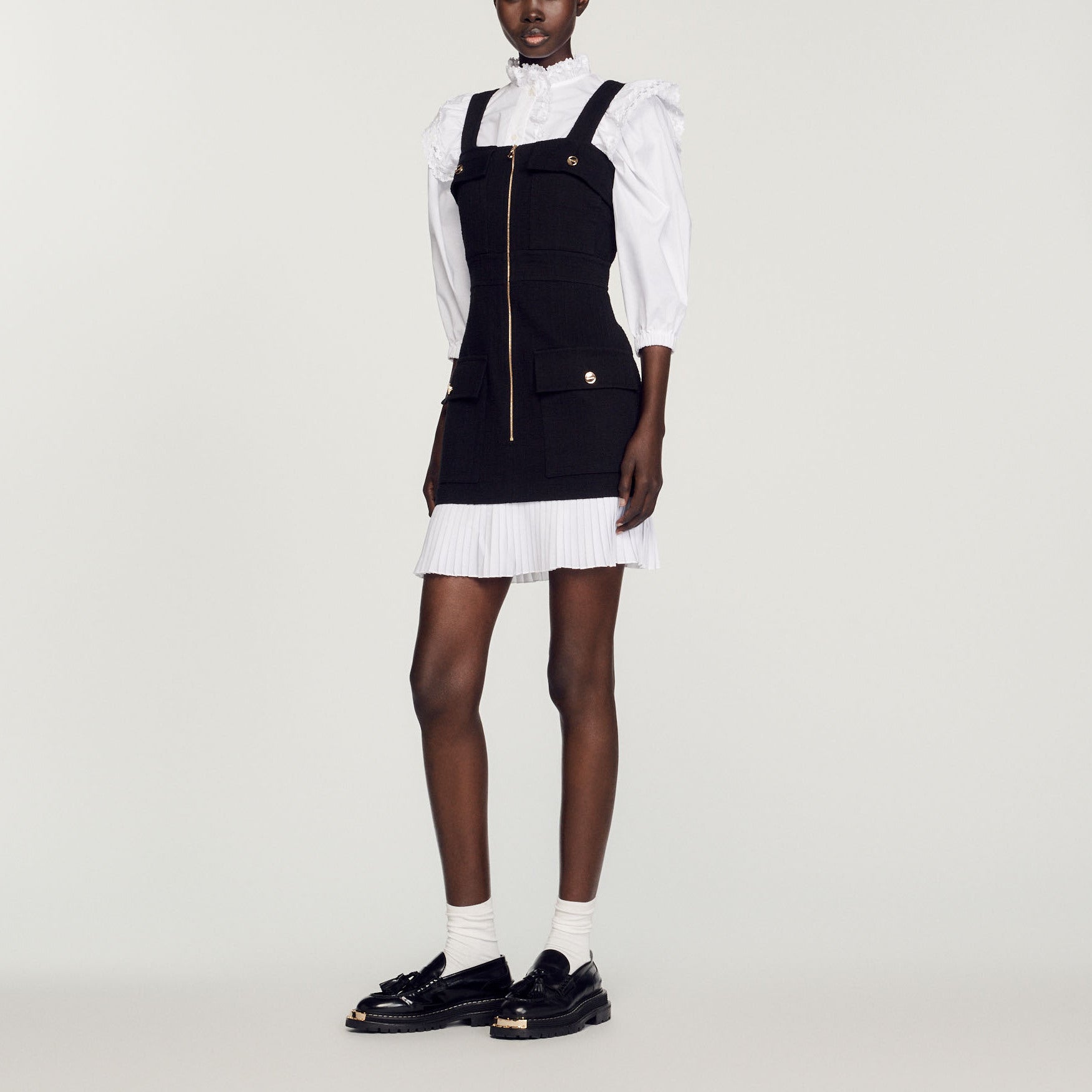 Robe courte en tweed Sandro seconde main