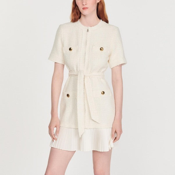 Robe Manteau en lainage effet tweed Sandro seconde main