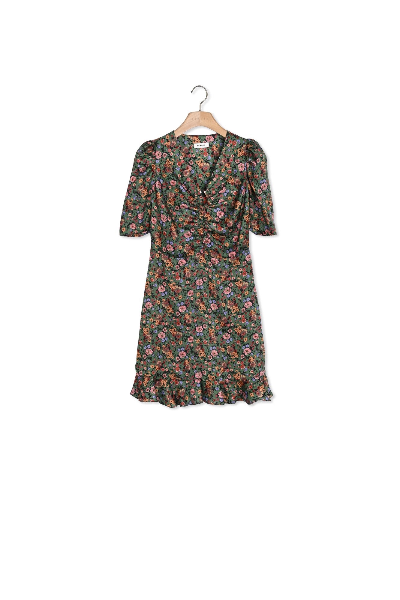 Robe courte à imprimé Fleurs d'automne Sandro seconde main