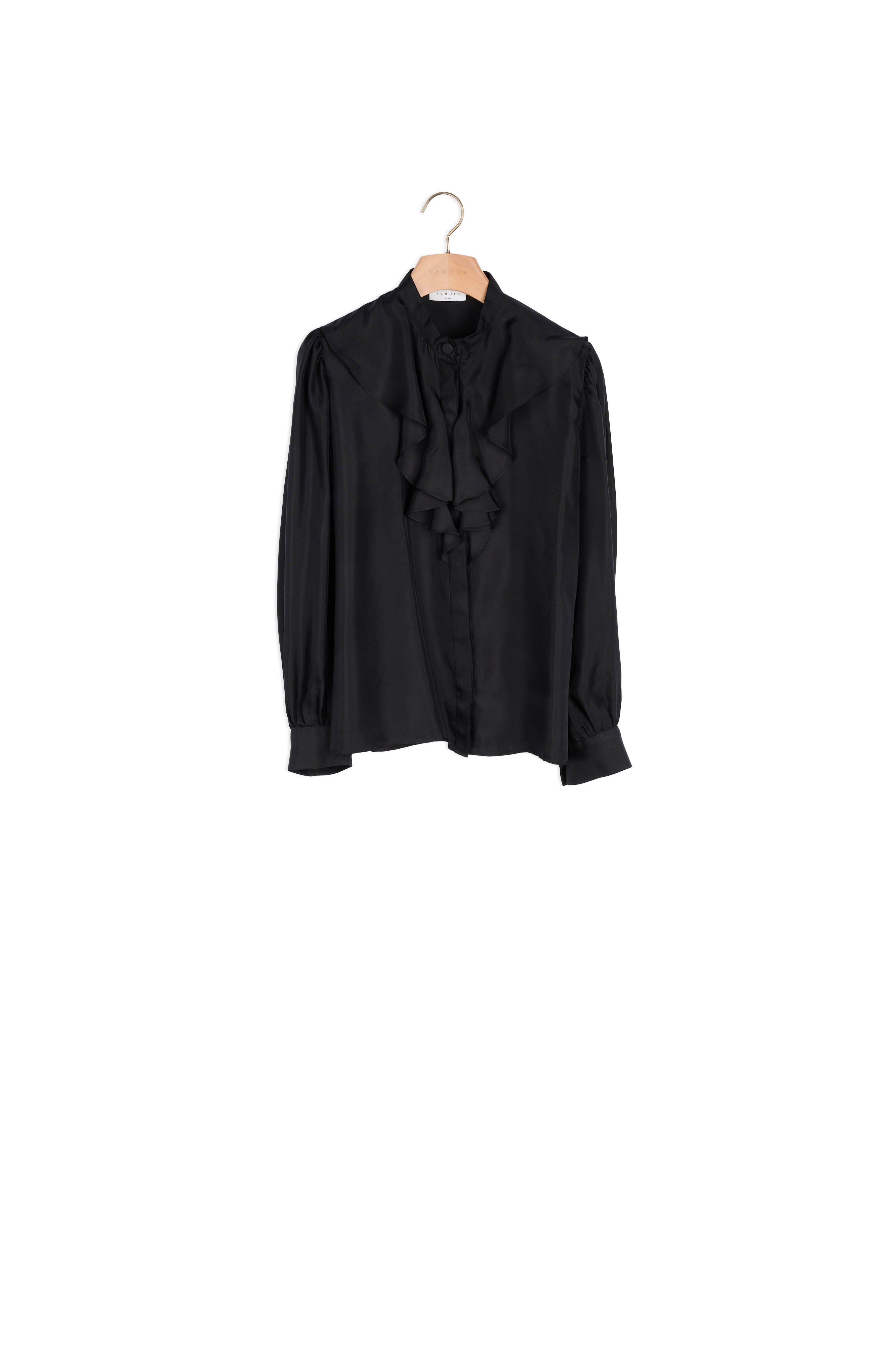 Chemise en soie à col jabot Sandro seconde main