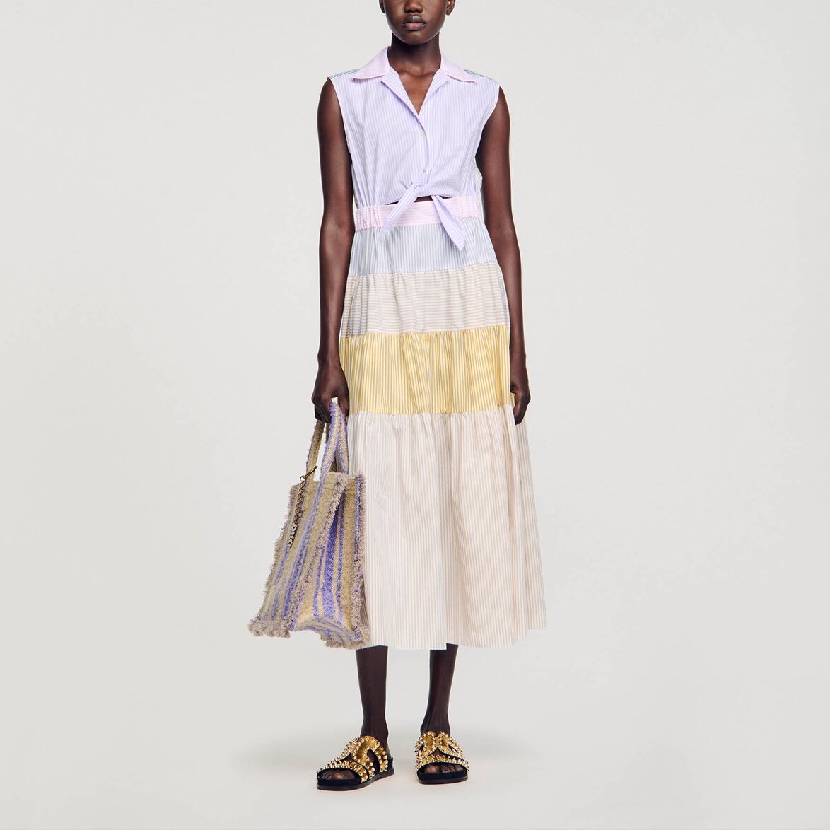 Robe longue patchwork Sandro seconde main