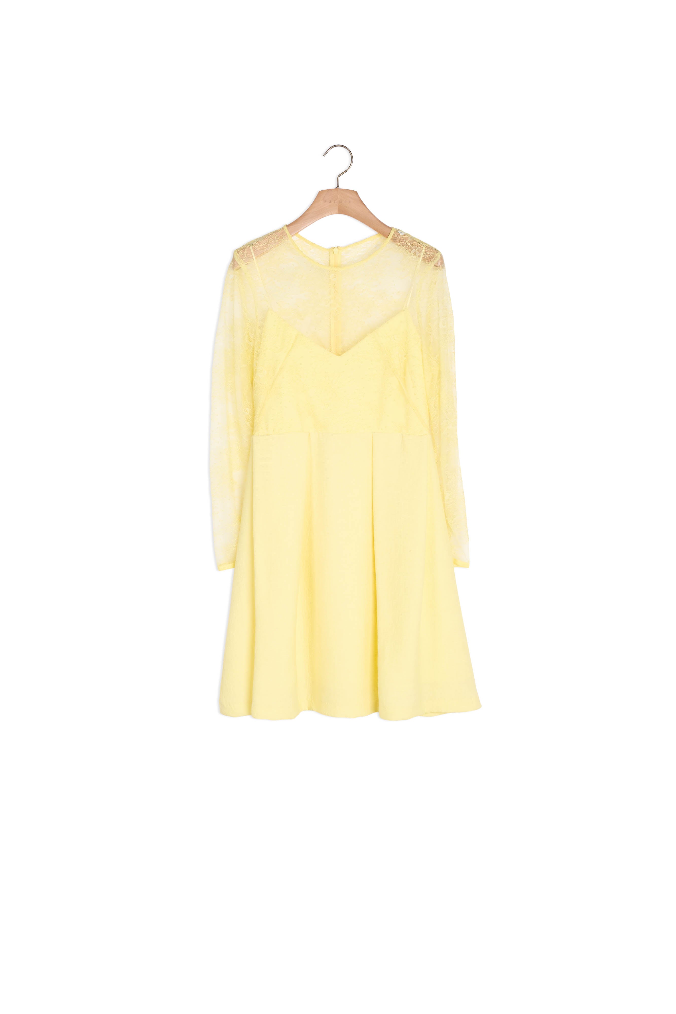 Robe matière gaufrée et dentelle Sandro seconde main