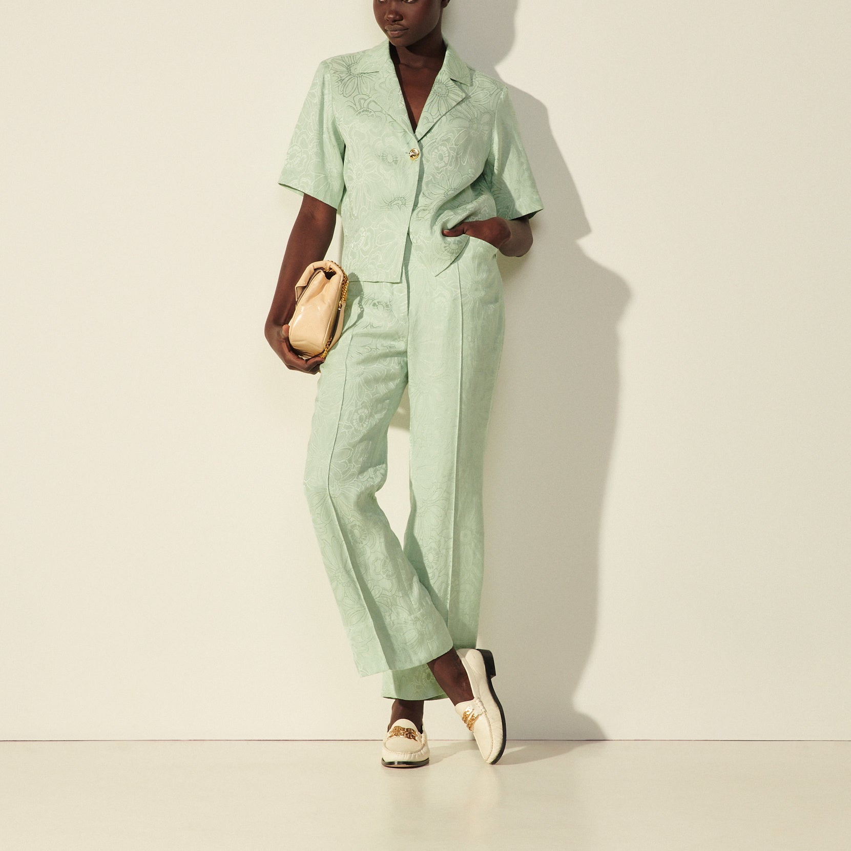 Pantalon en jacquard ton sur ton Sandro seconde main