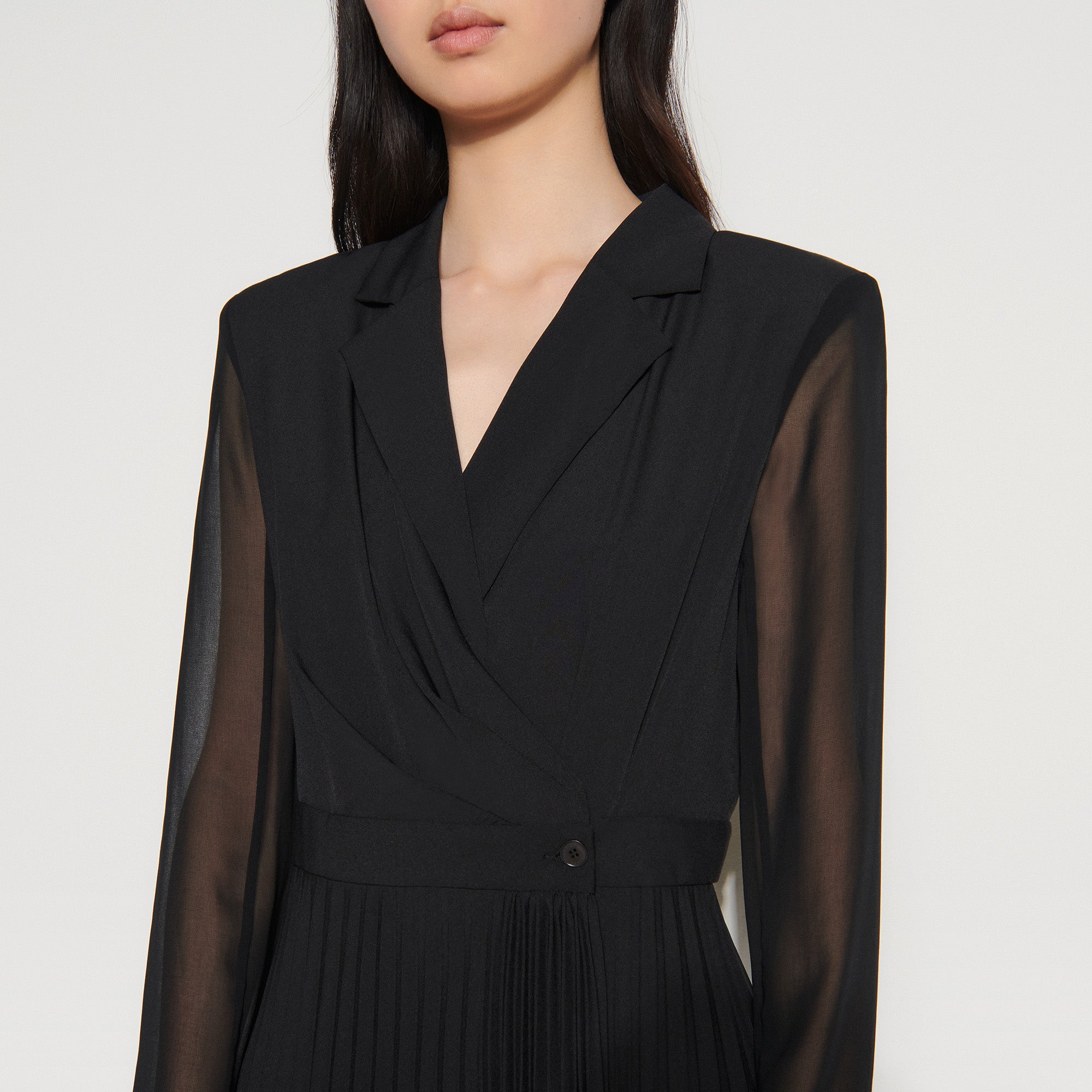 Robe bi-matière à manches longues Sandro seconde main