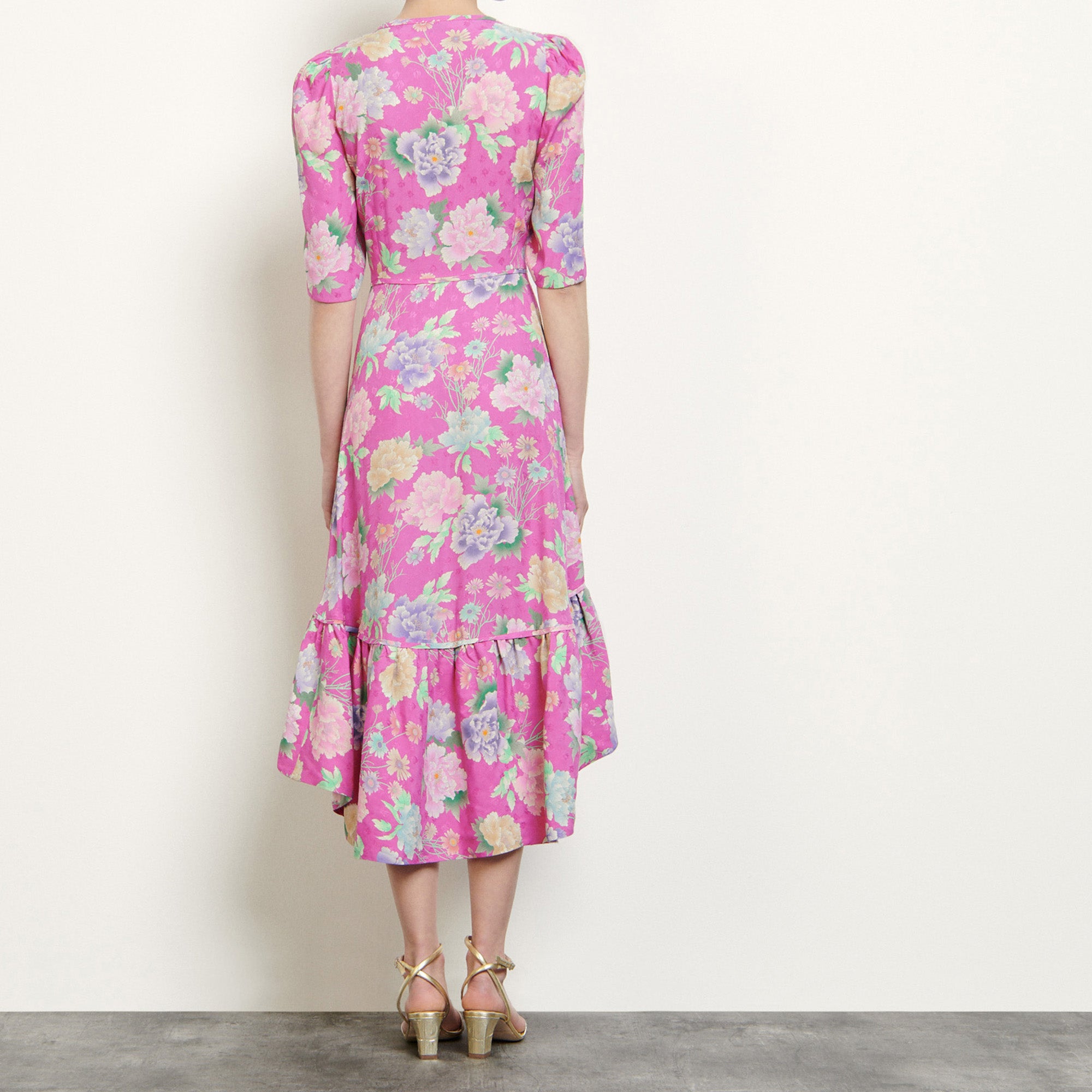 Robe longue asymétrique en jacquard Sandro seconde main