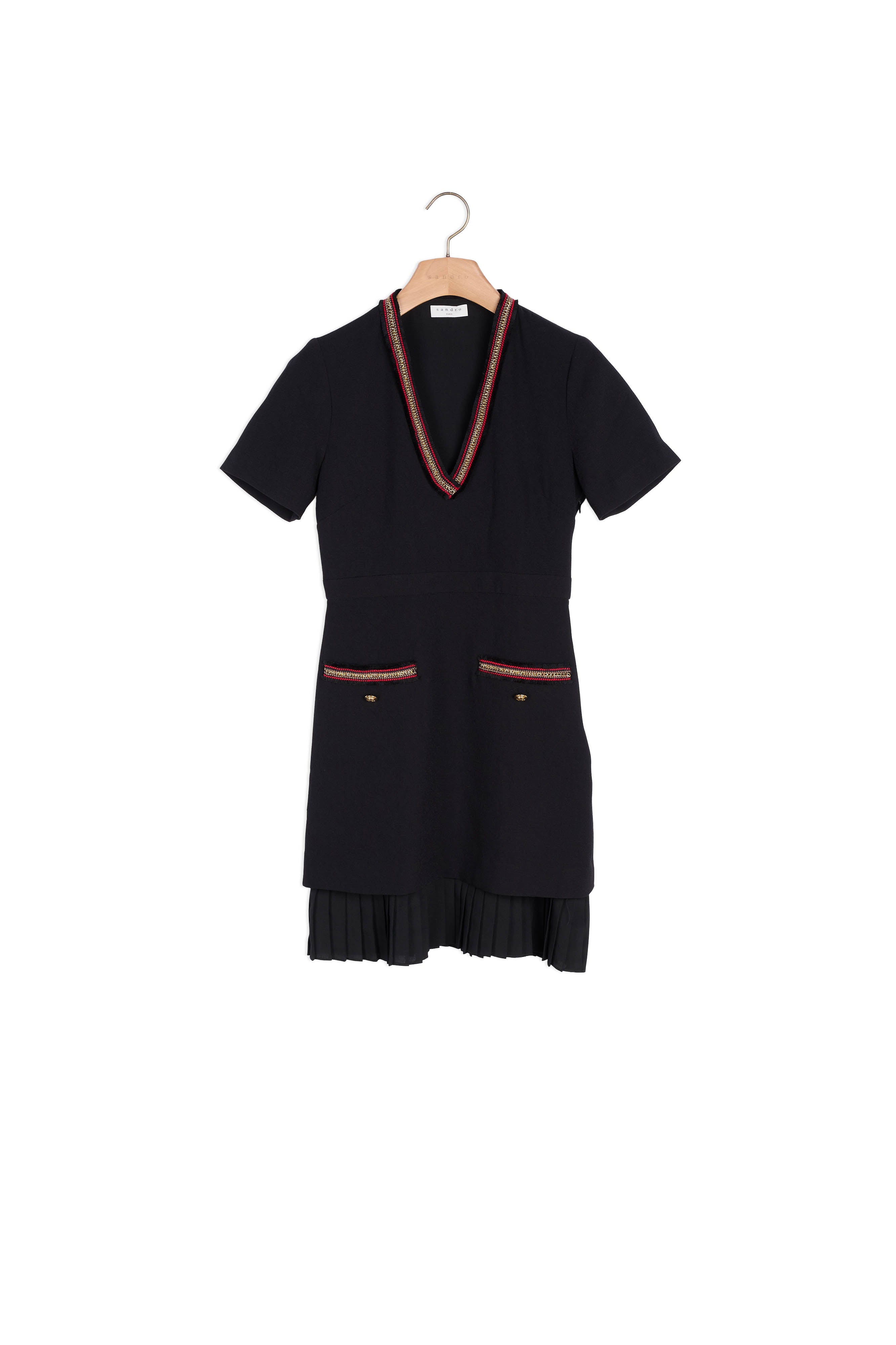 Robe courte ornée de galons Sandro seconde main