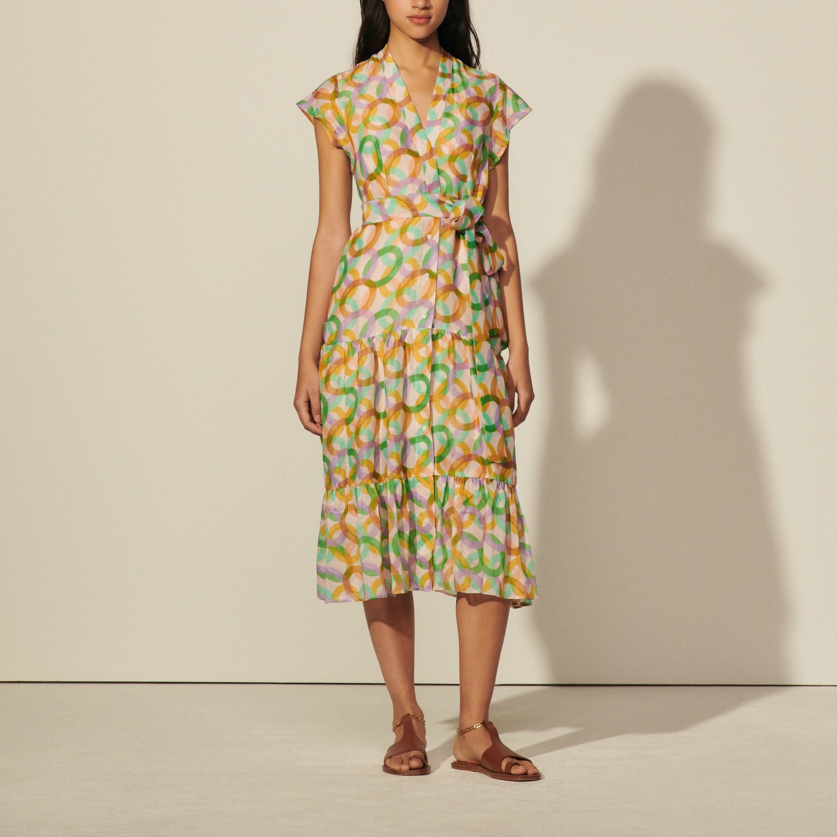 Robe longue sans manches imprimée Sandro seconde main