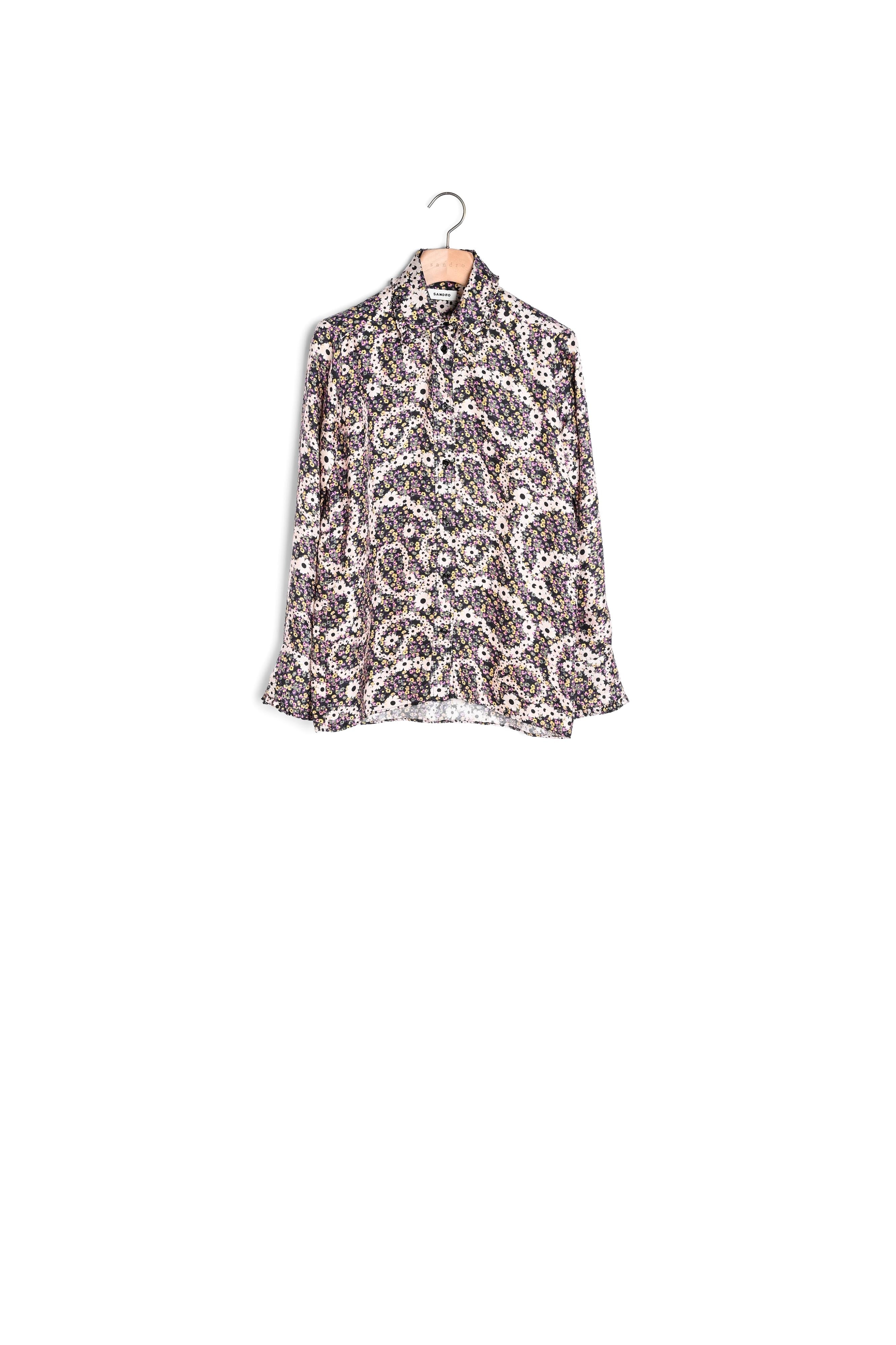 Chemise en soie imprimé fleurs Sandro seconde main