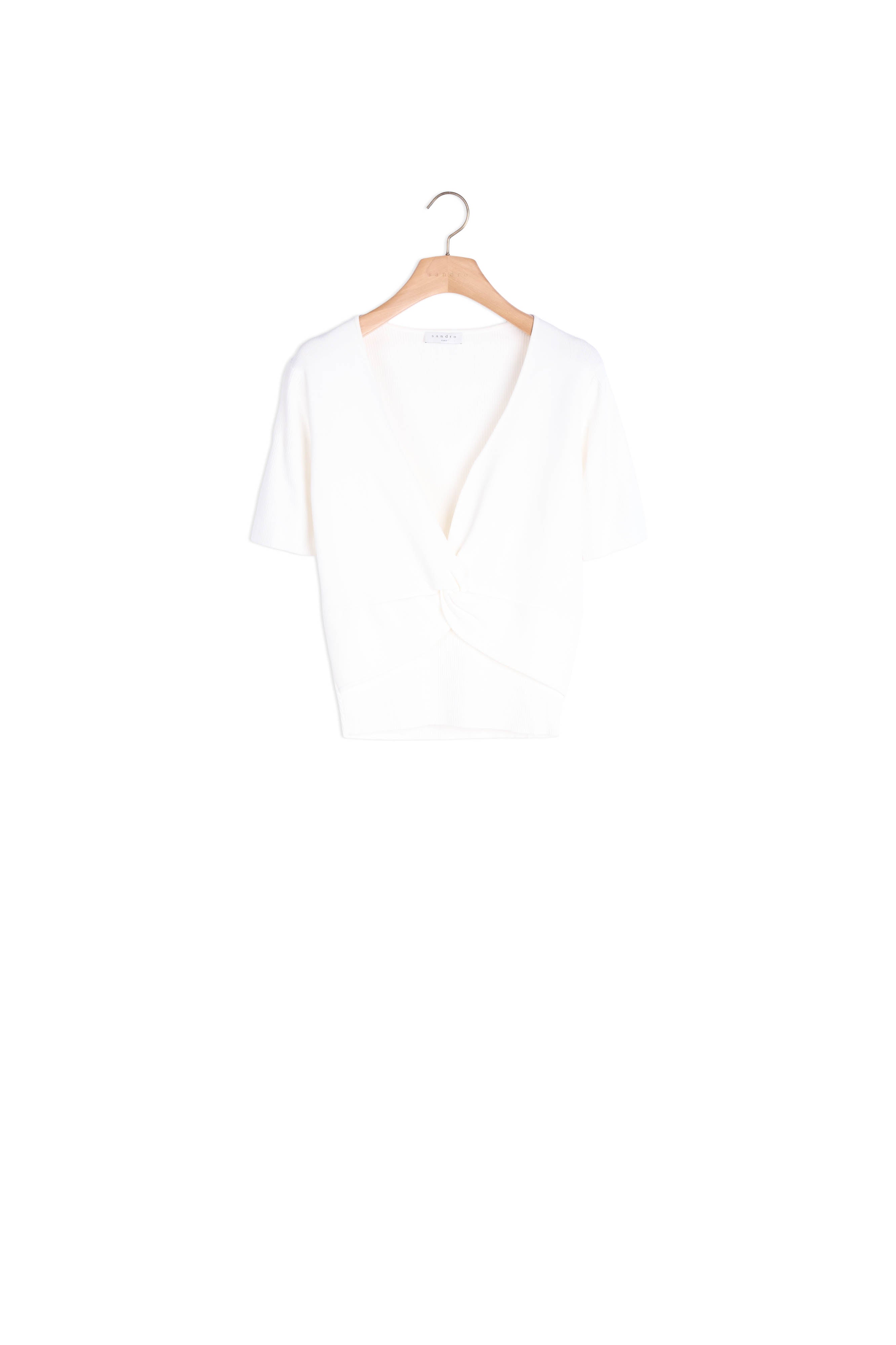 Top court en Maille côtelée Sandro seconde main