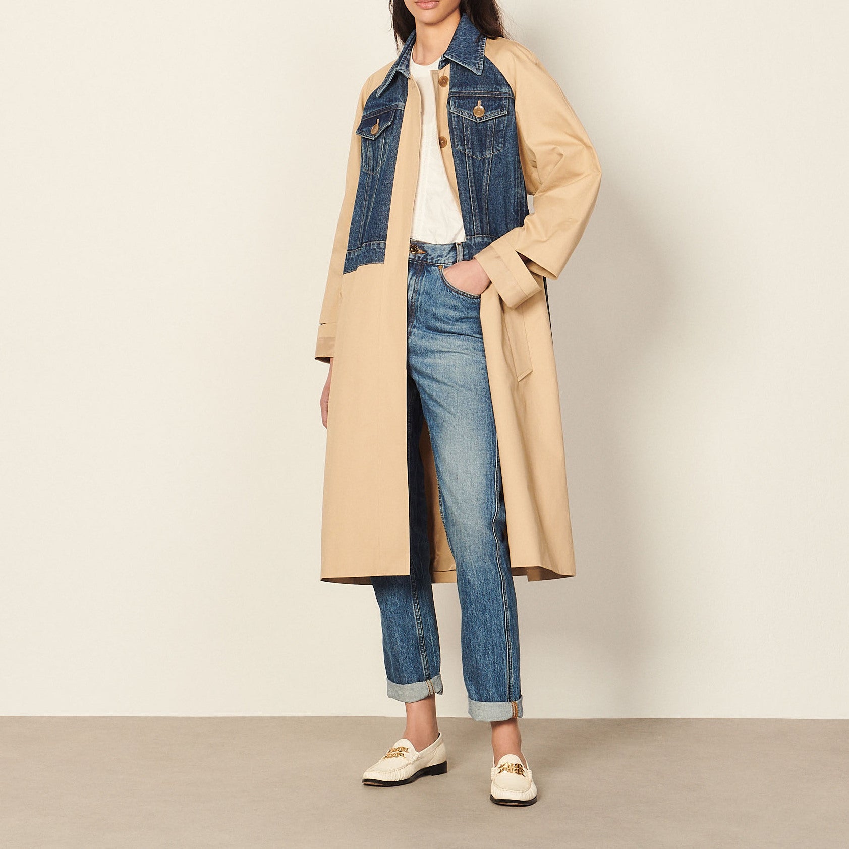 Trench en mix matière Sandro seconde main