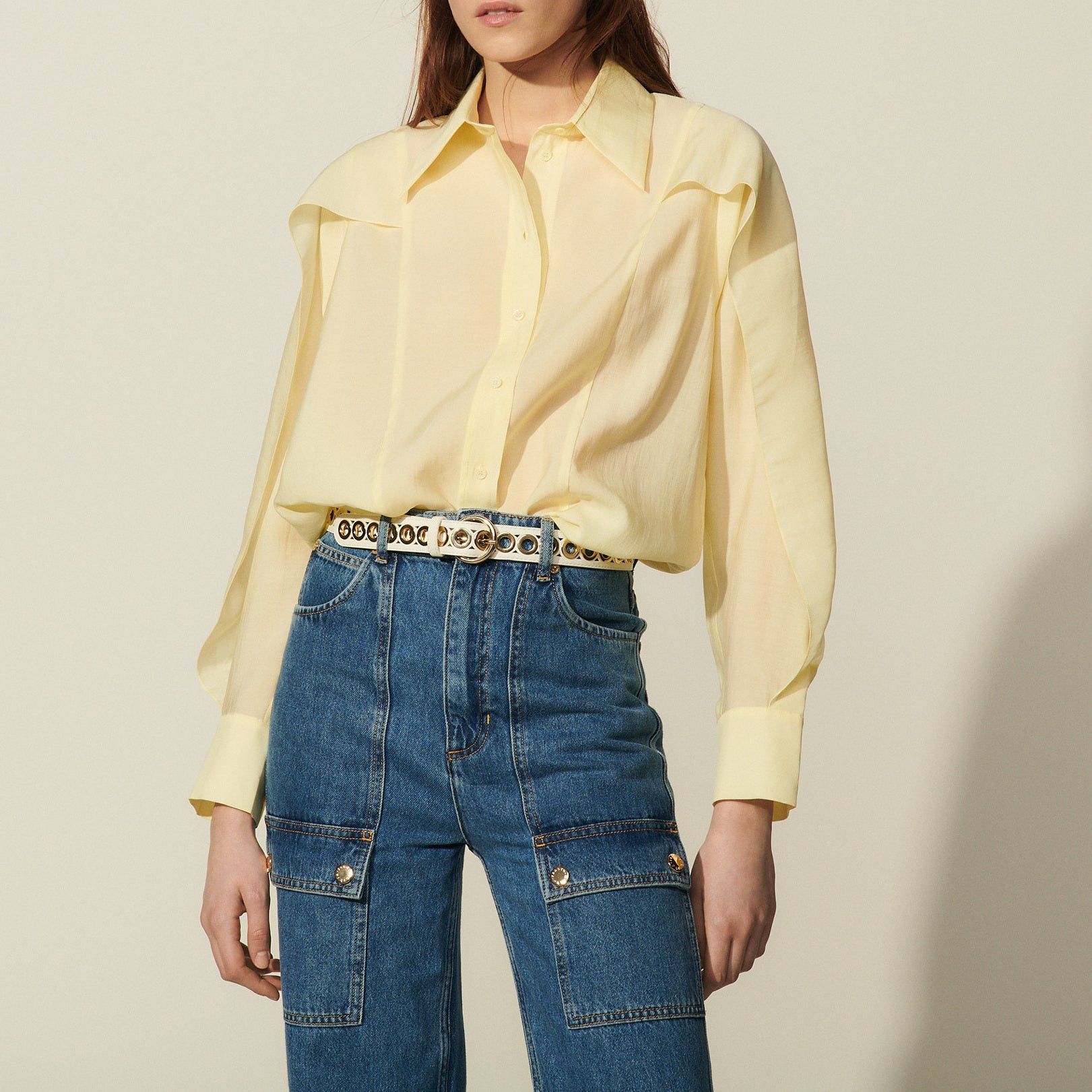 Chemise cape volantée oversize Sandro seconde main