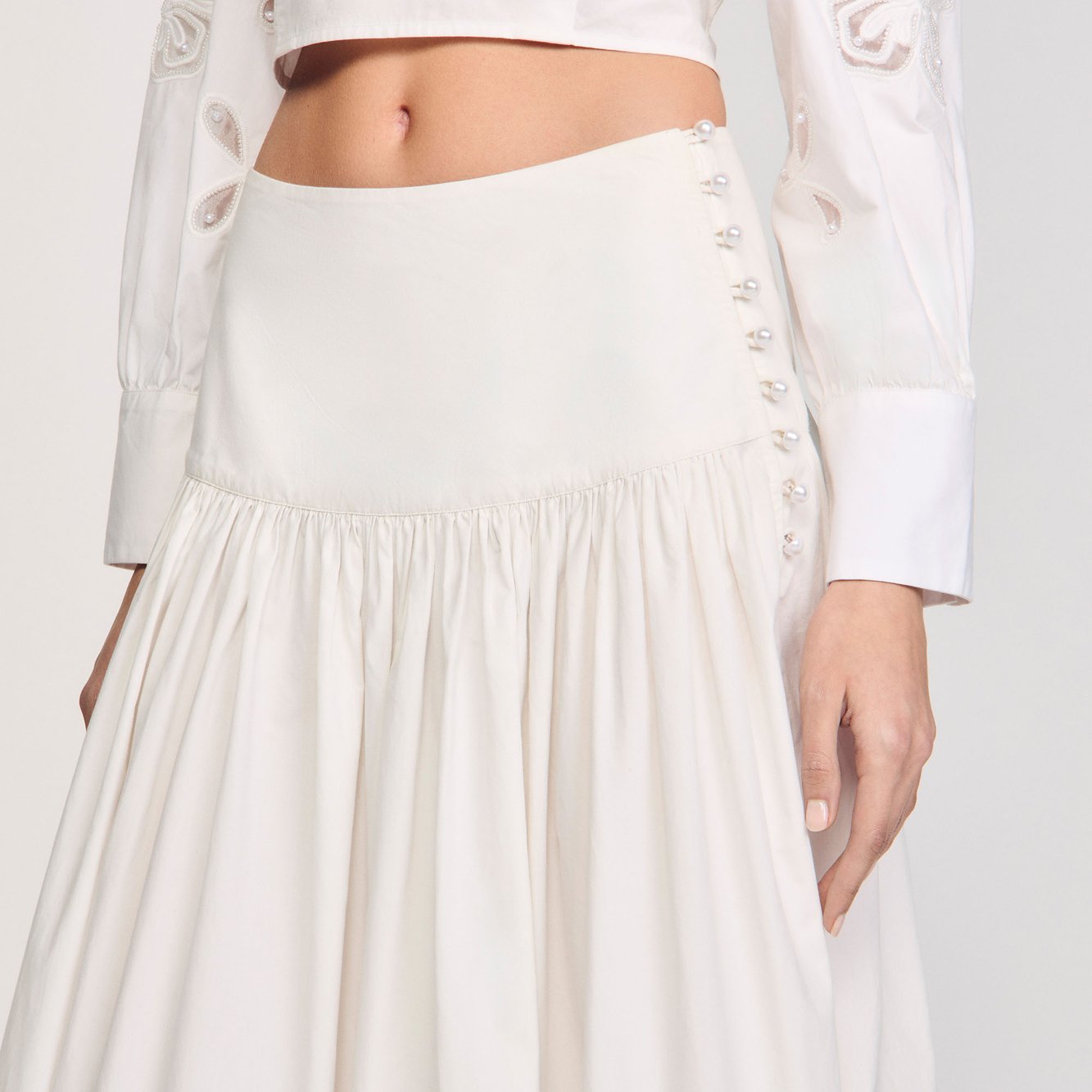 Jupe longue en popeline Sandro seconde main