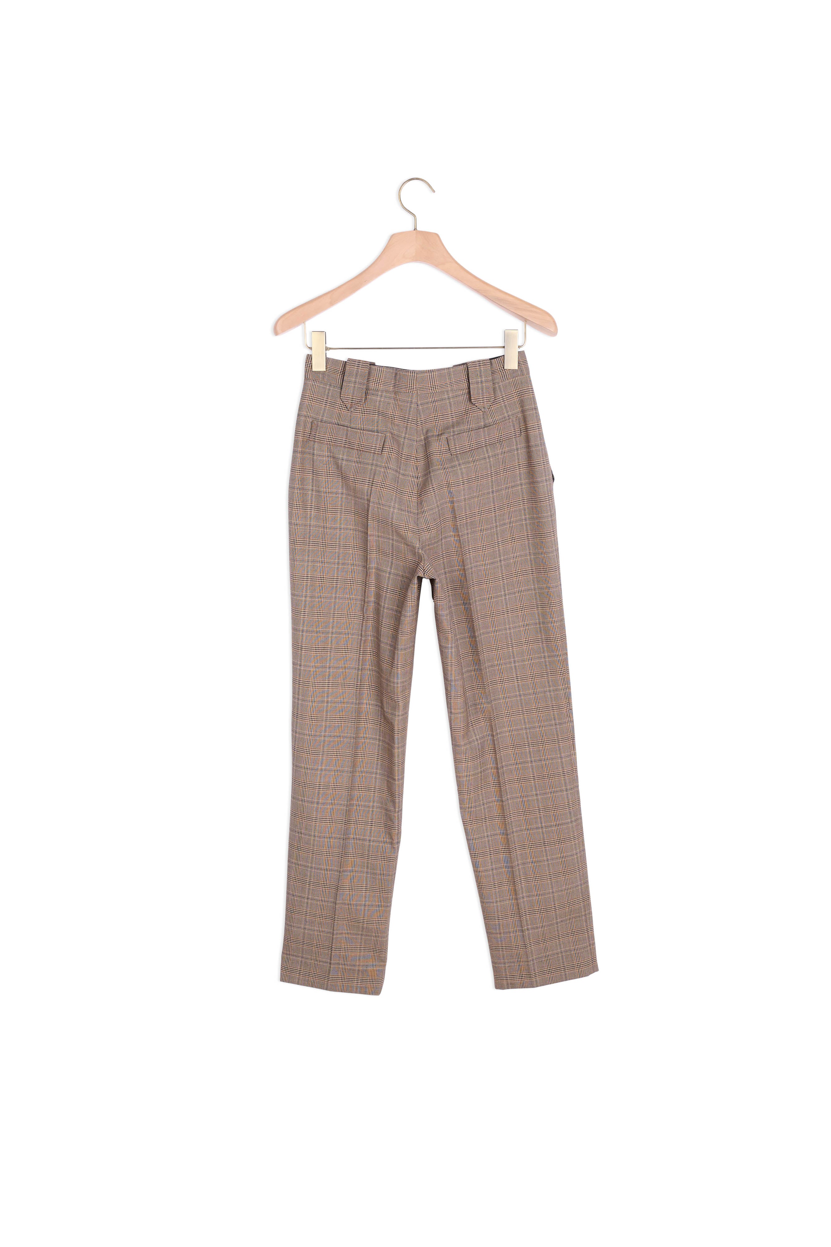 Pantalon droit à carreaux Sandro seconde main