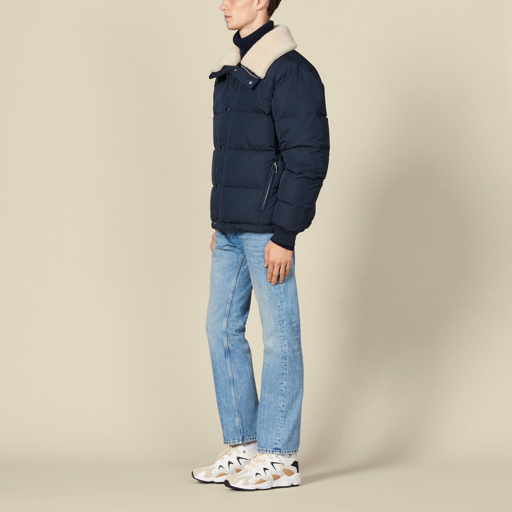 Doudoune à large col fourrure Sandro seconde main