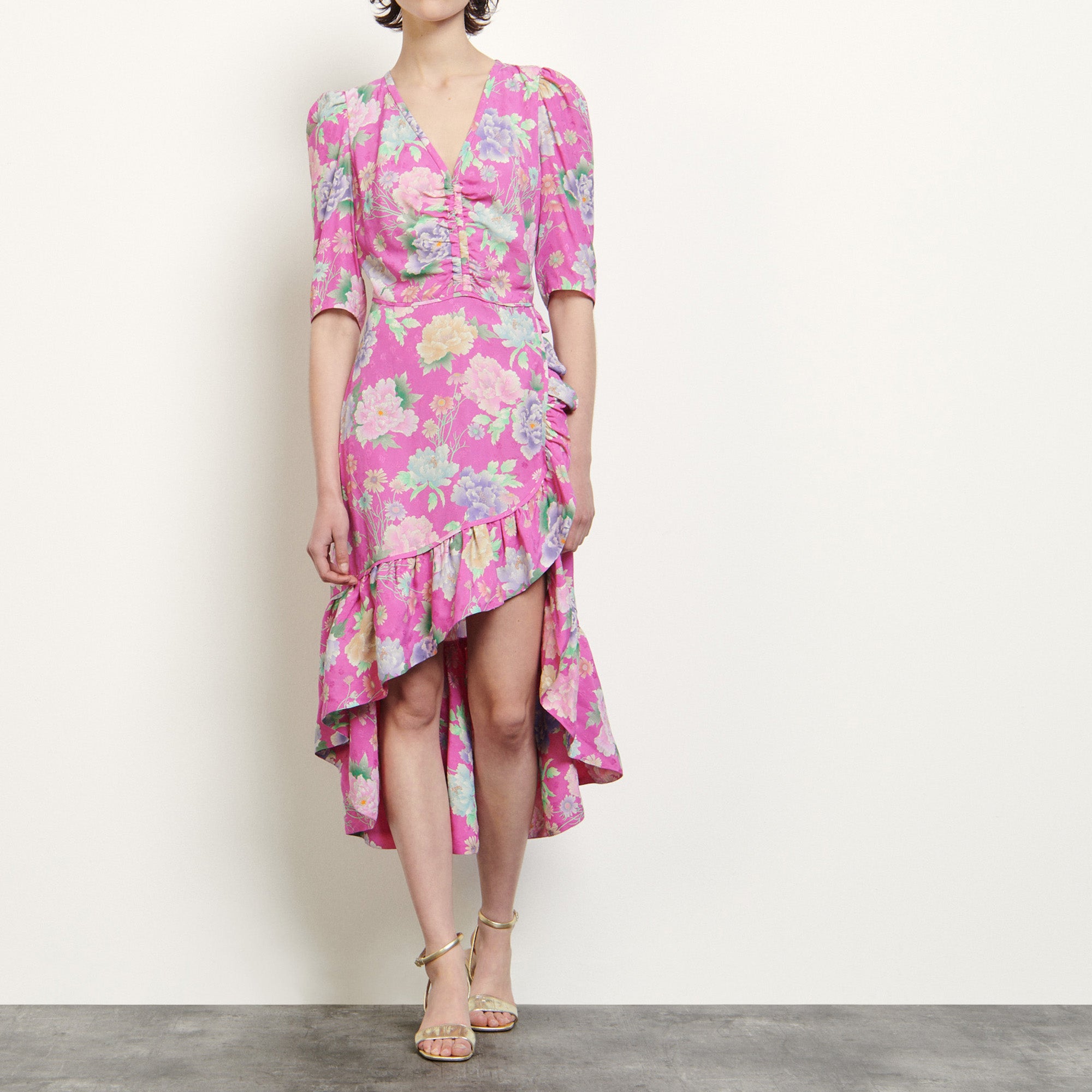 Robe longue asymétrique en jacquard Sandro seconde main