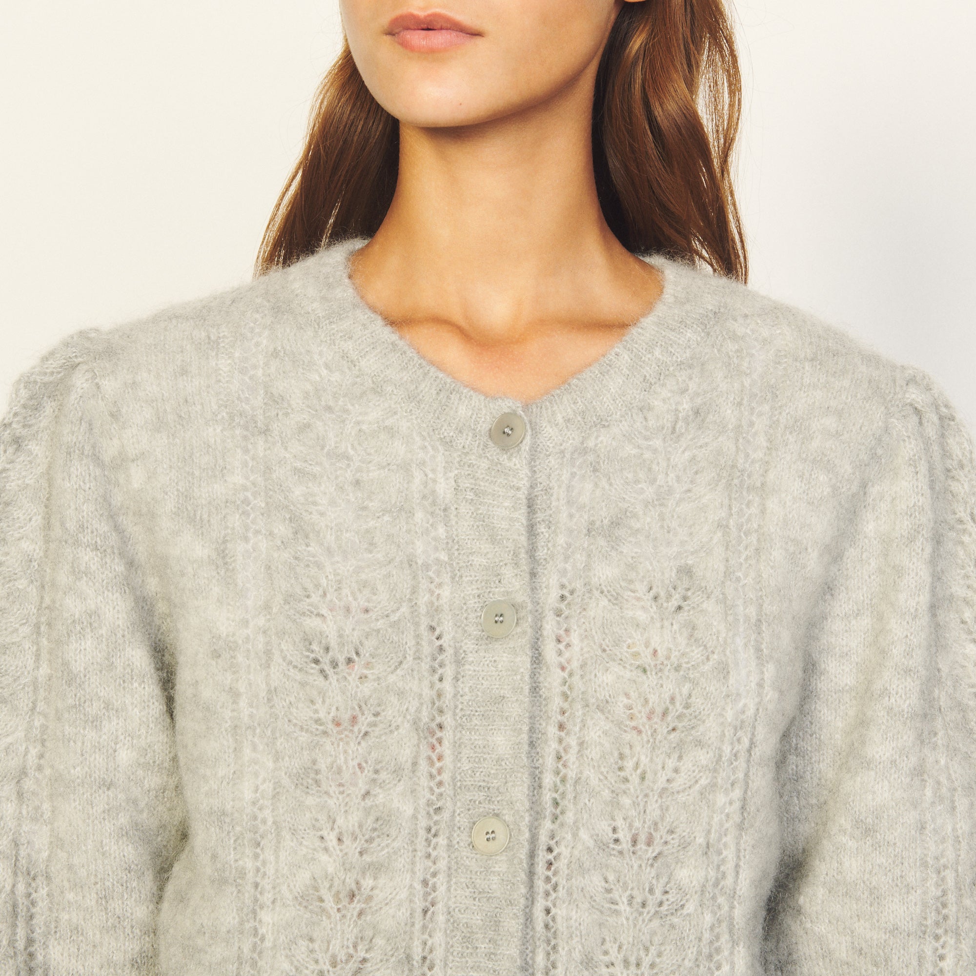 CARDIGAN Gris Chiné Sandro seconde main