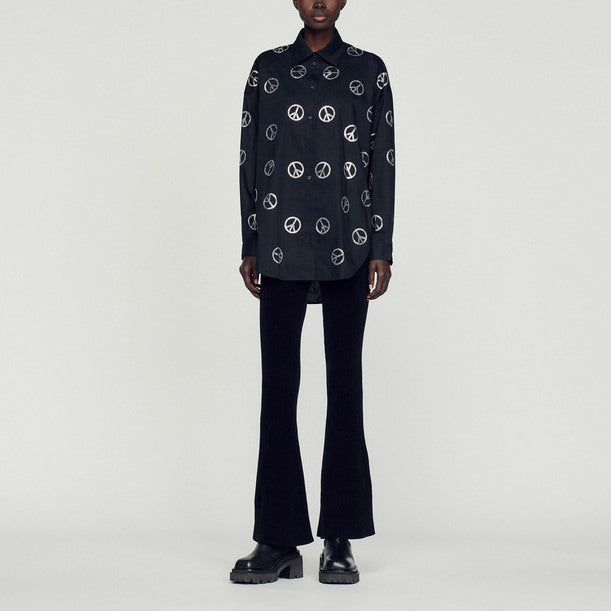 Chemise en popeline peace and love Sandro seconde main
