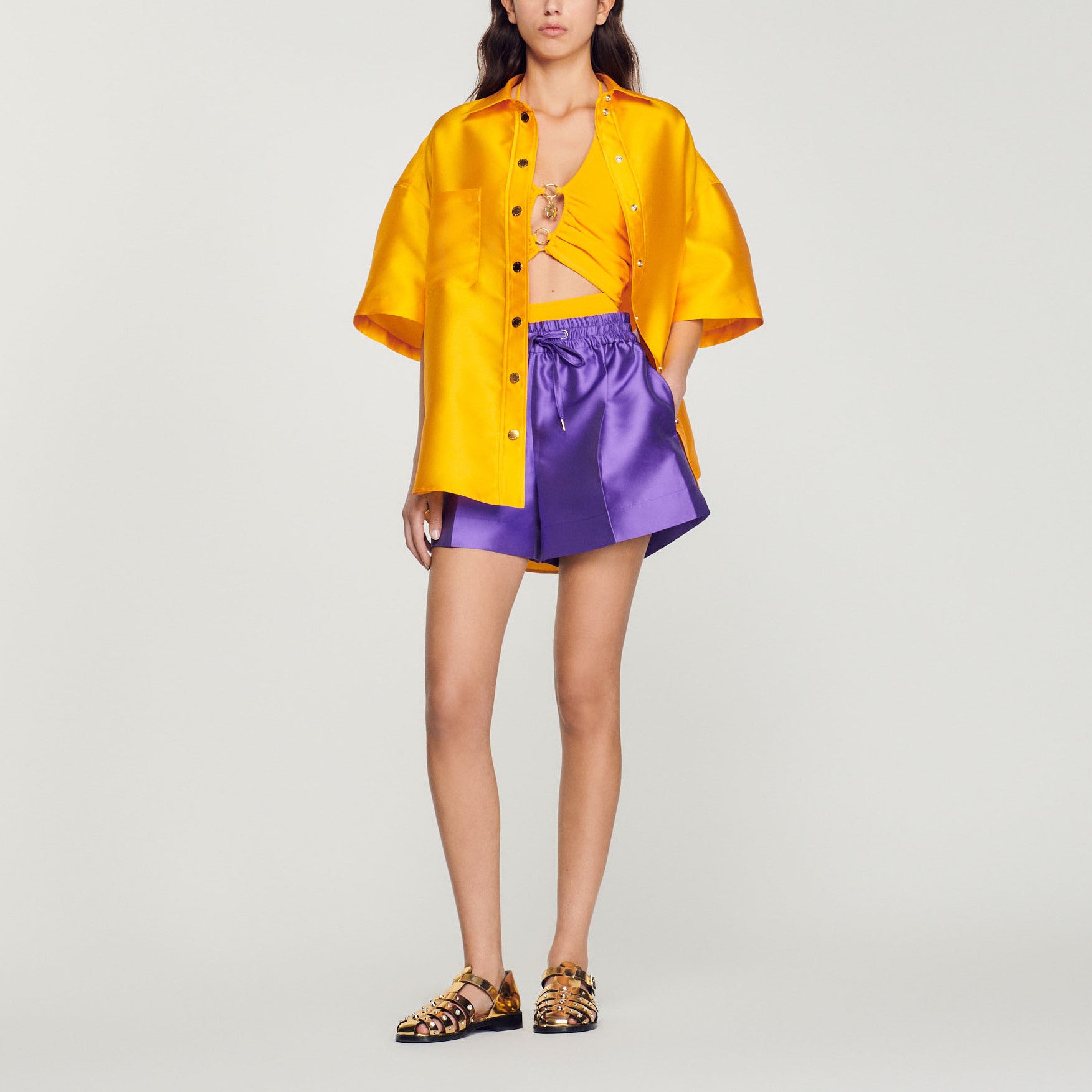 Chemise oversized satinée Sandro seconde main