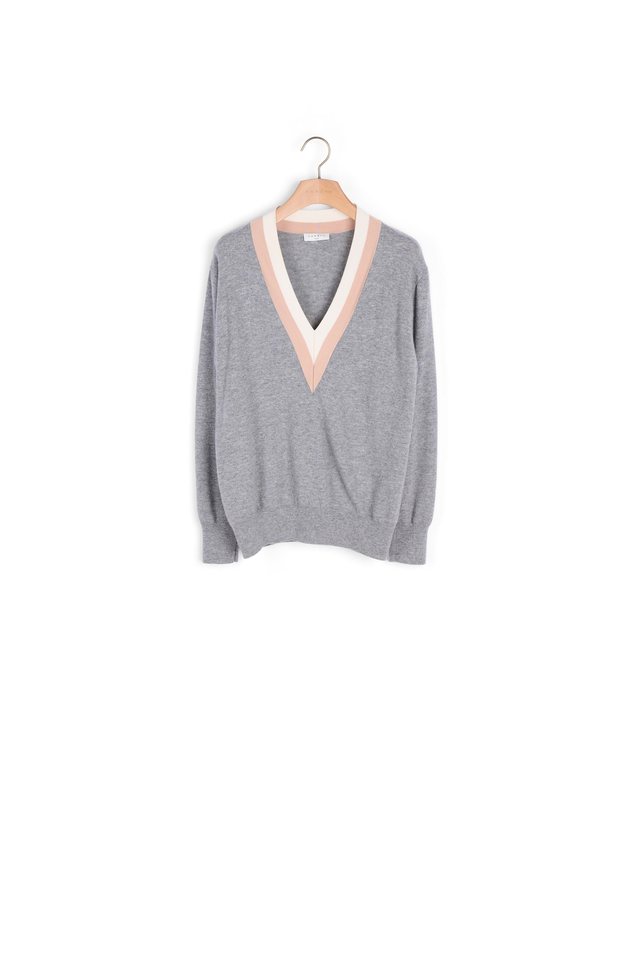 Pull en maille avec large galon bicolore Sandro seconde main