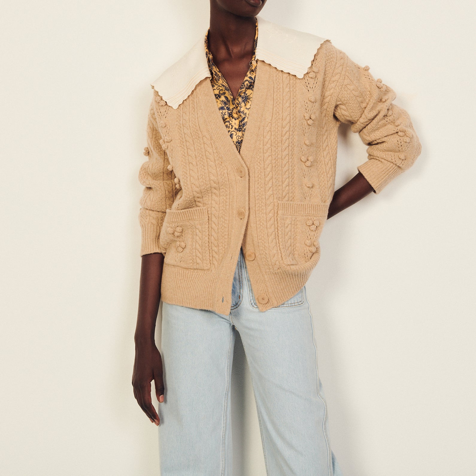 Cardi coat en Maille fantaisie Sandro seconde main