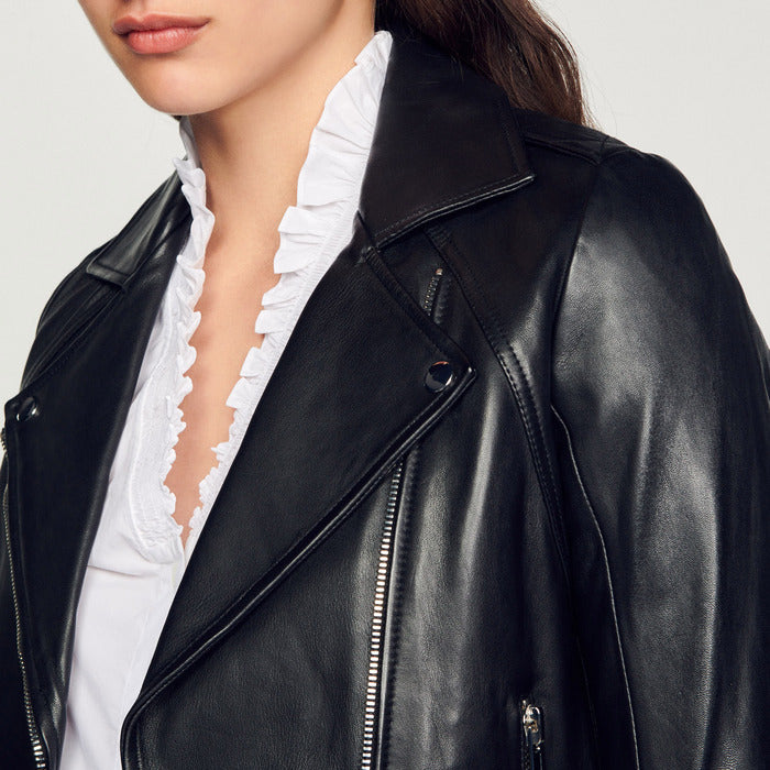 Blouson en cuir Sandro seconde main