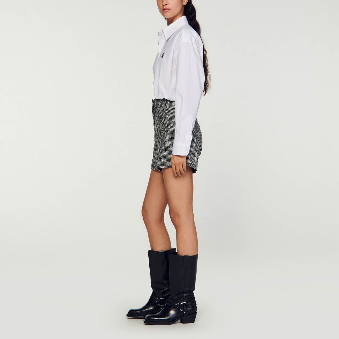 Short pied-de-poule Sandro seconde main