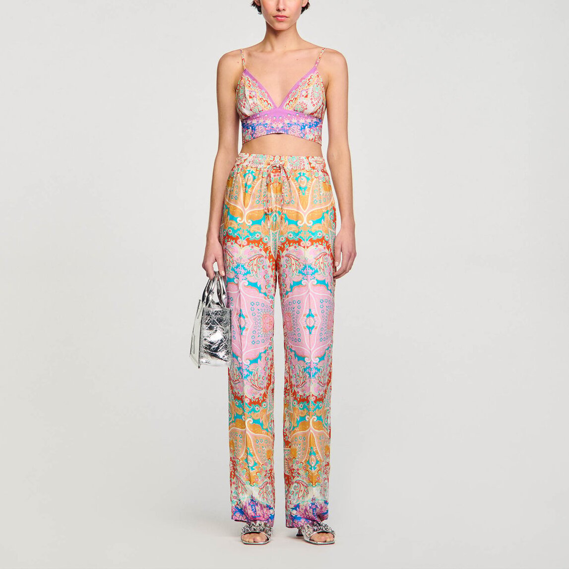 Pantalon fluide imprimé Sandro seconde main