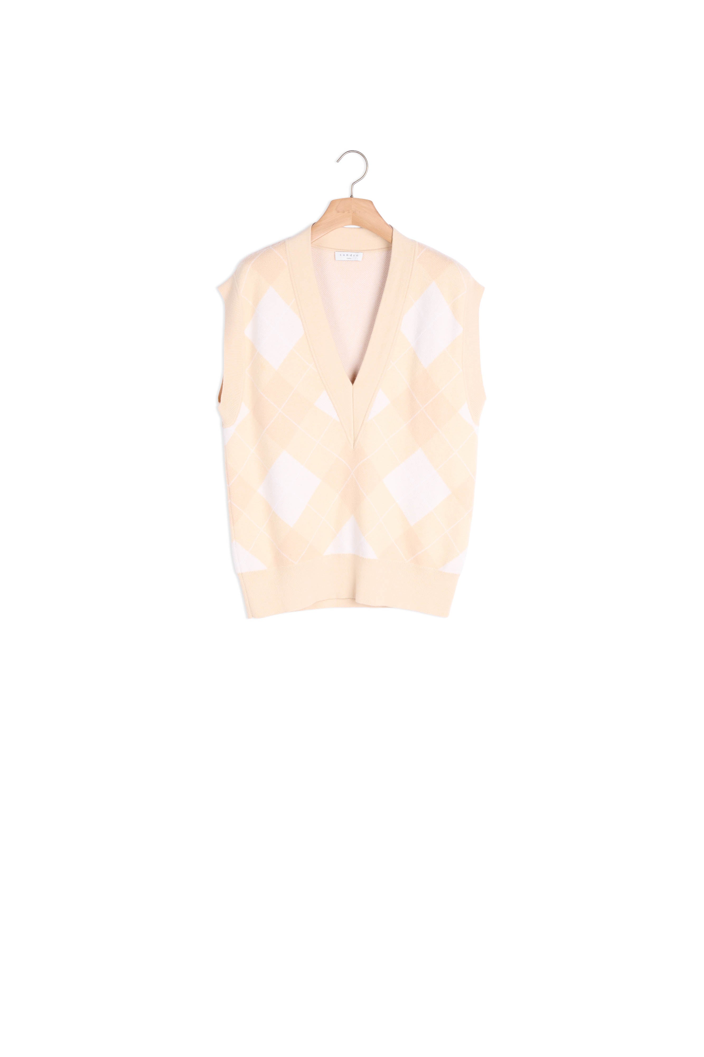 Pull sans manches jacquard Sandro seconde main