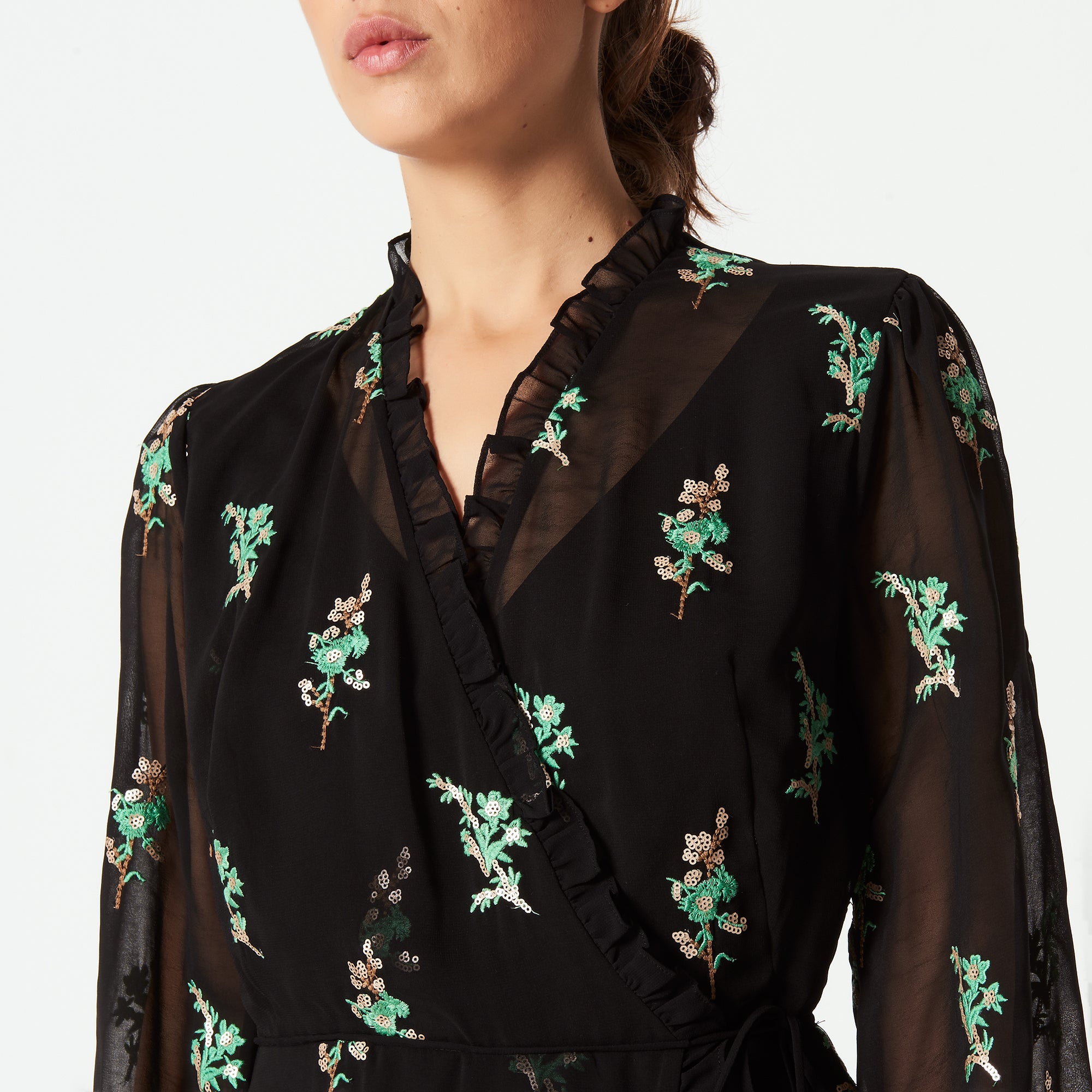 Robe longue cache-coeur Sandro seconde main