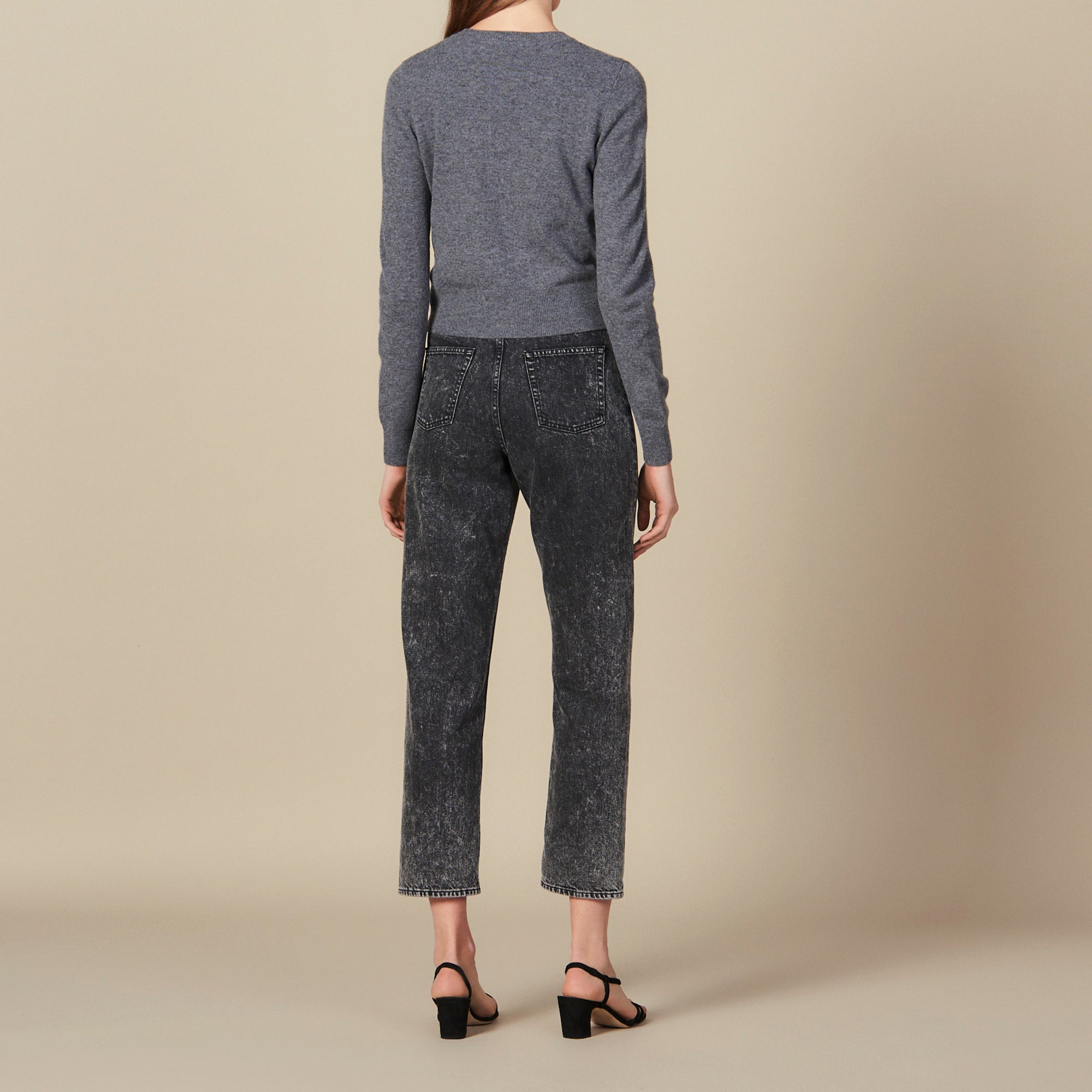 Cardigan à surpiqures contrastantes Sandro seconde main