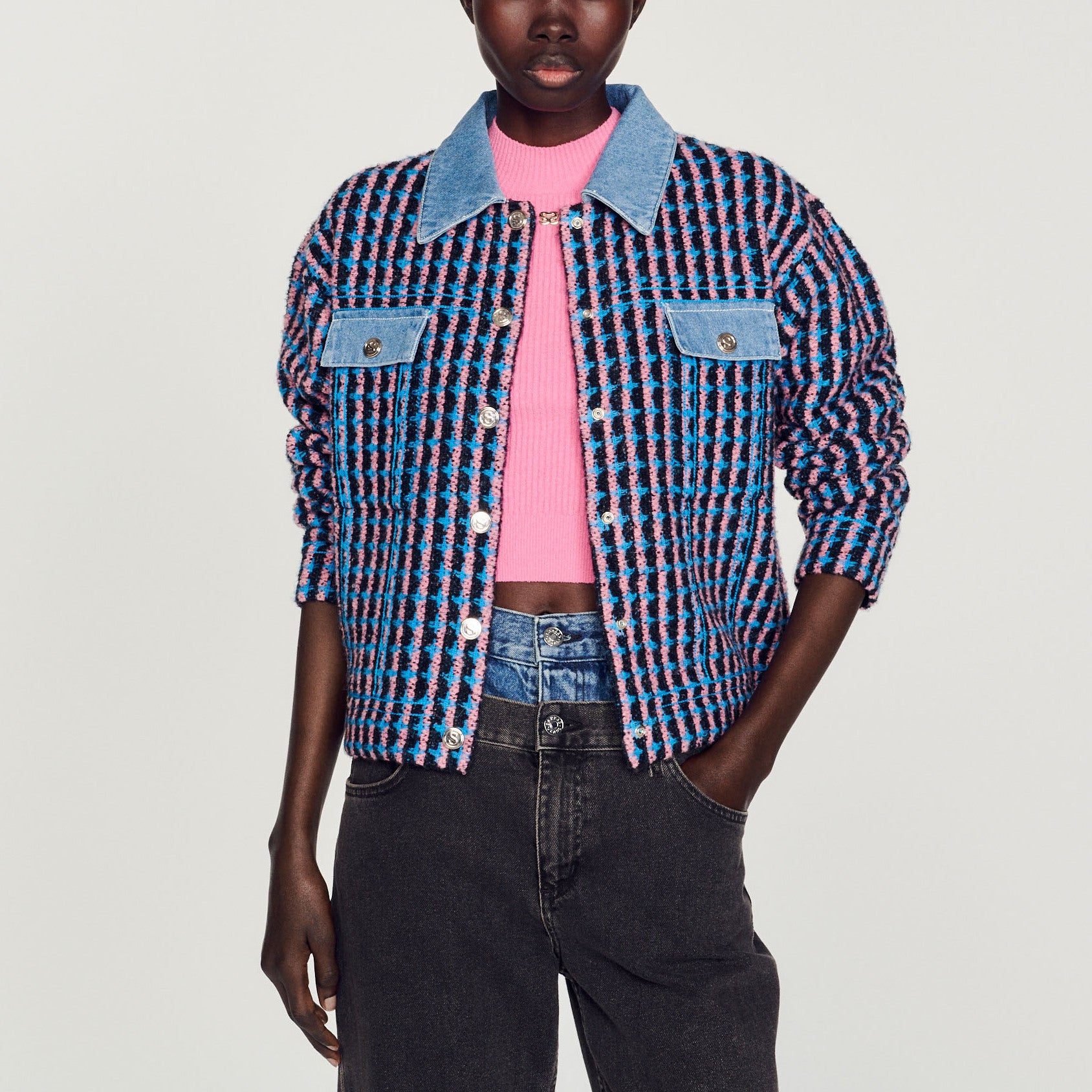 Cardicoat en tweed Sandro seconde main