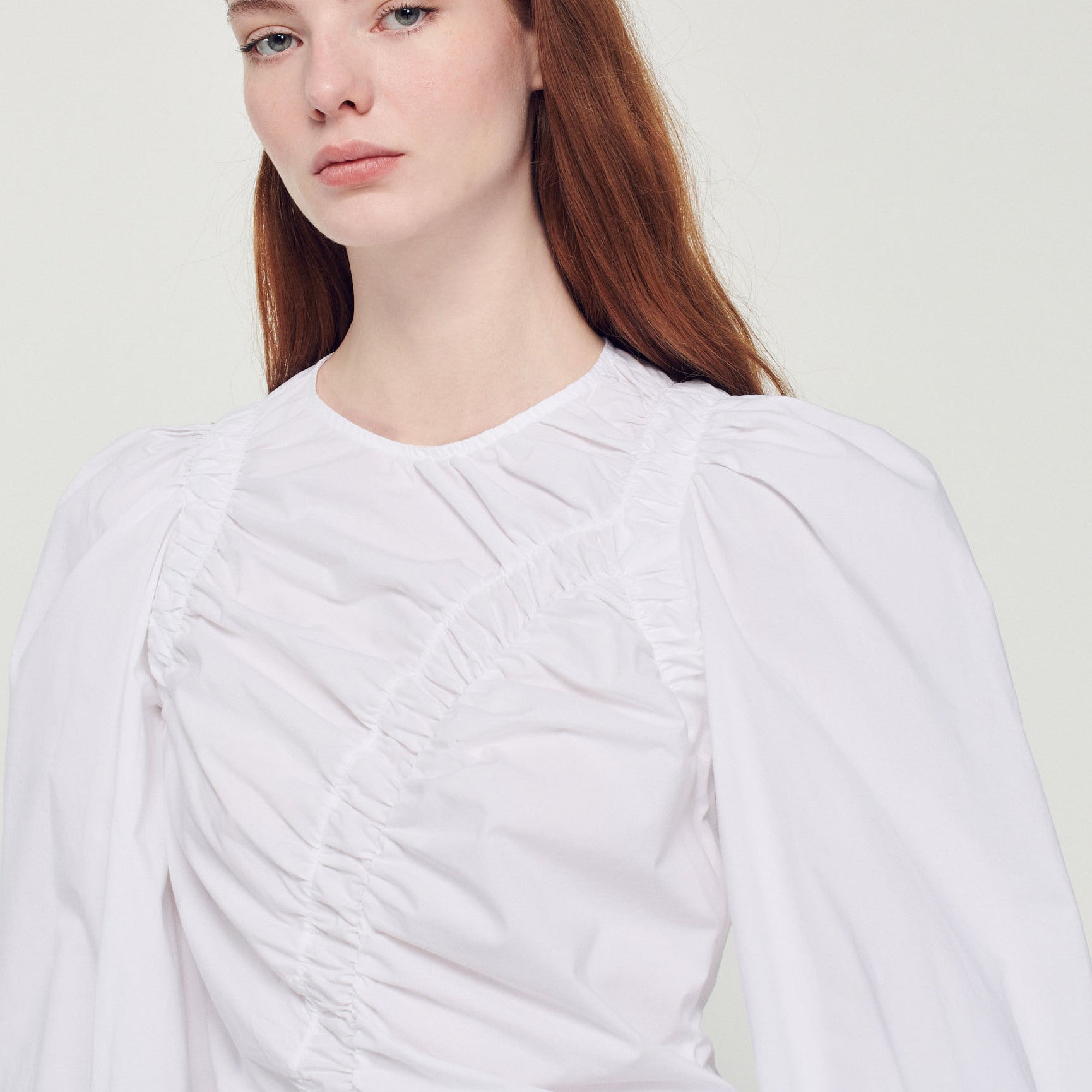 Top en popeline avec  jeu de fronces Sandro seconde main