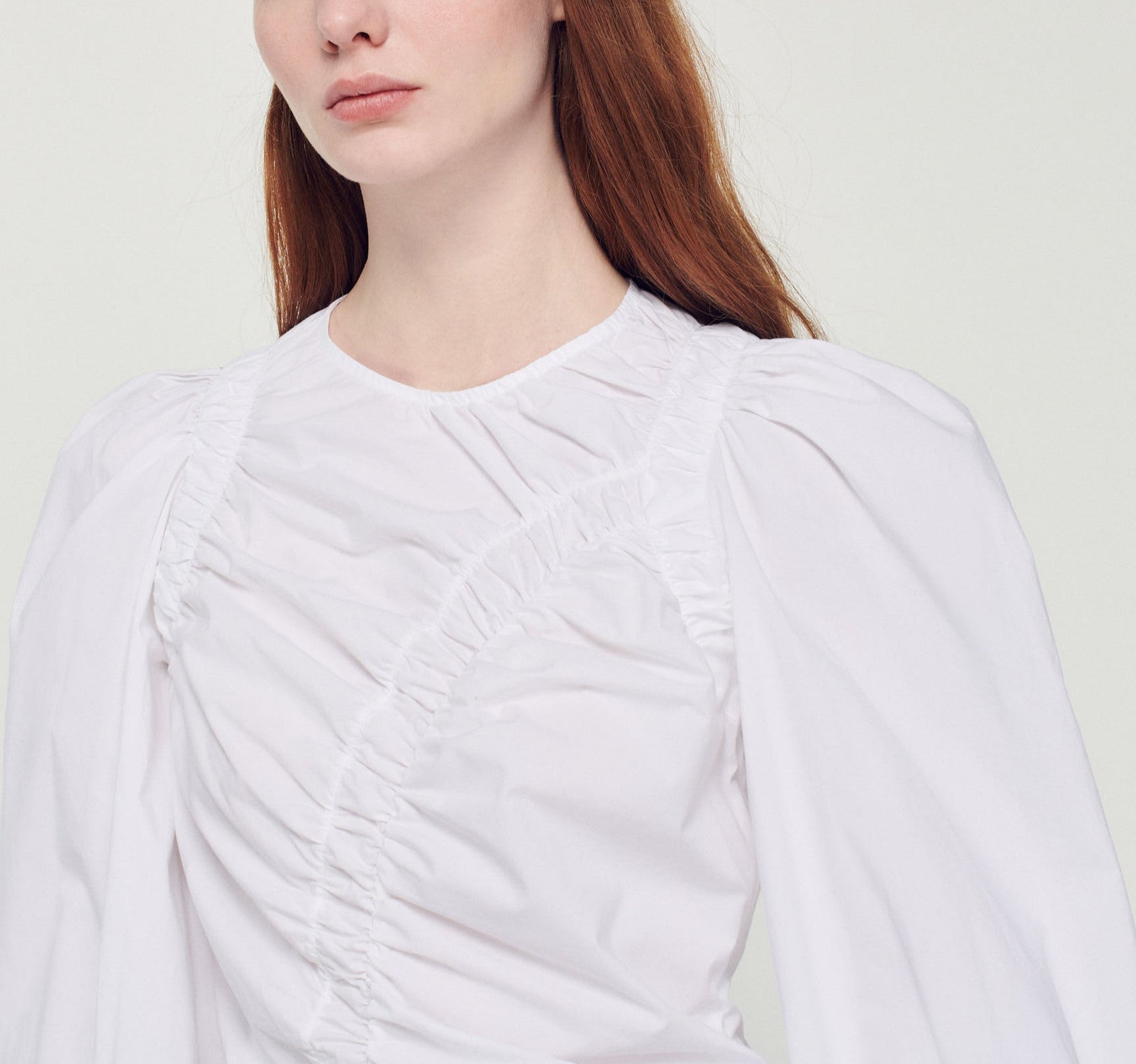 Top en popeline avec jeu de fronces Sandro seconde main