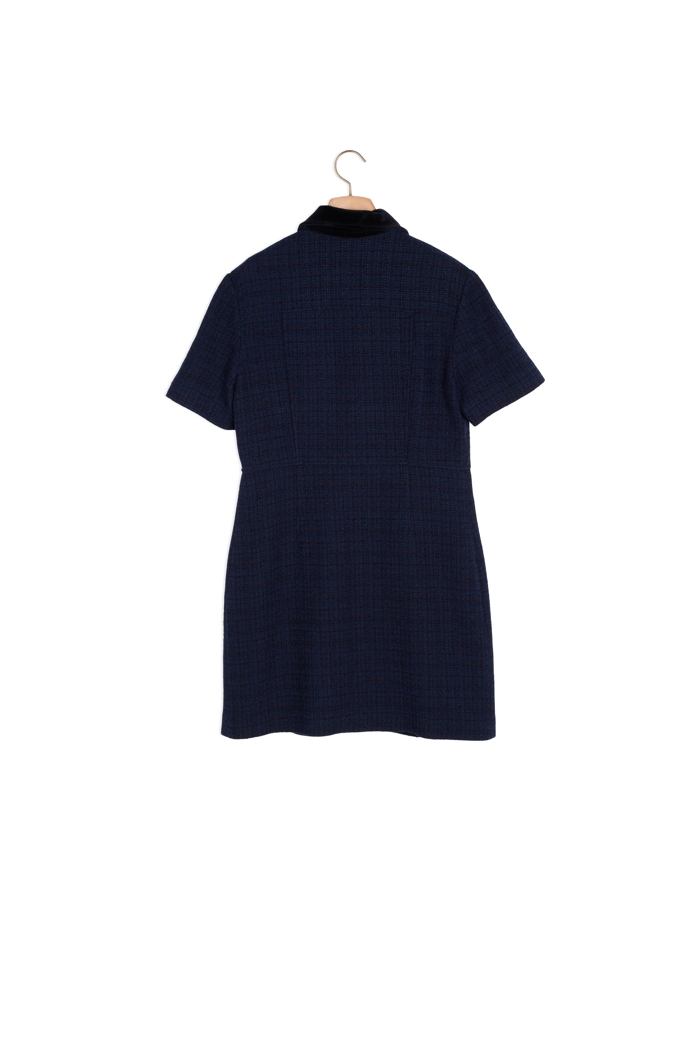 Robe courte en tweed à col velours Sandro seconde main