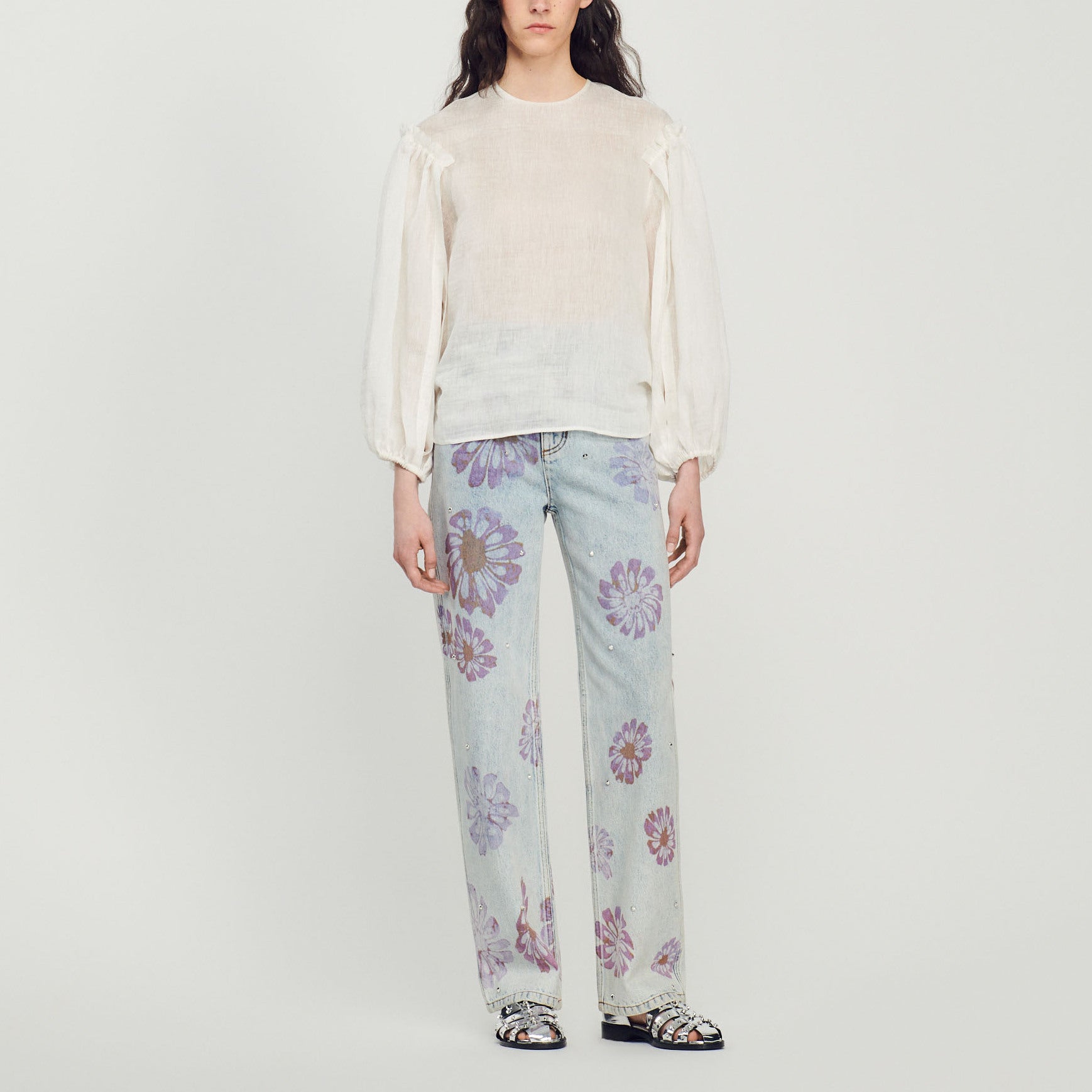 Blouse à rayures et manches volumineuses Sandro seconde main