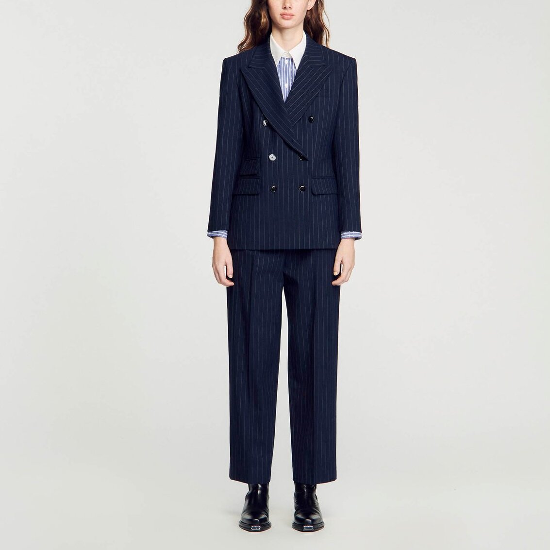 Veste de tailleur à rayures Sandro seconde main