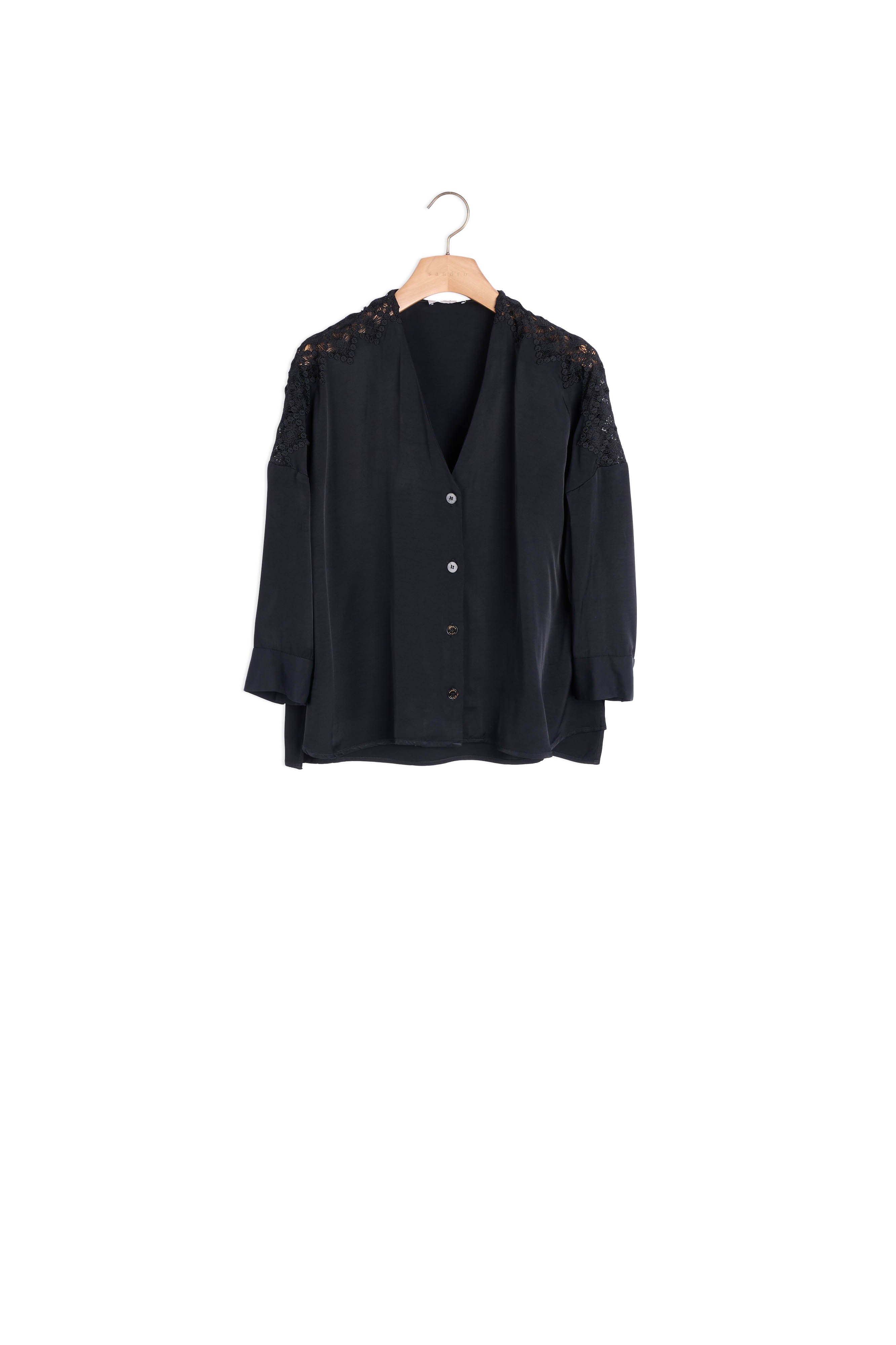 Blouse à empiècement en guipure Sandro seconde main