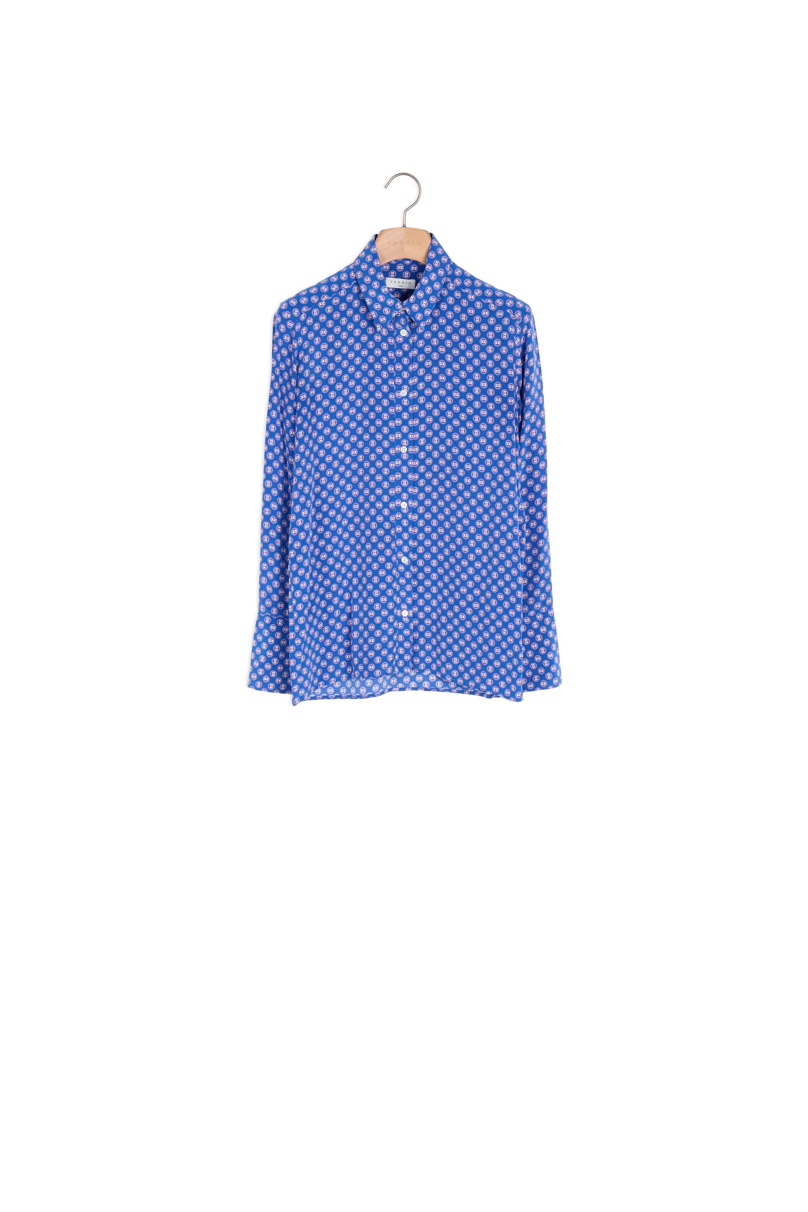 Chemise en soie imprimée Sandro seconde main