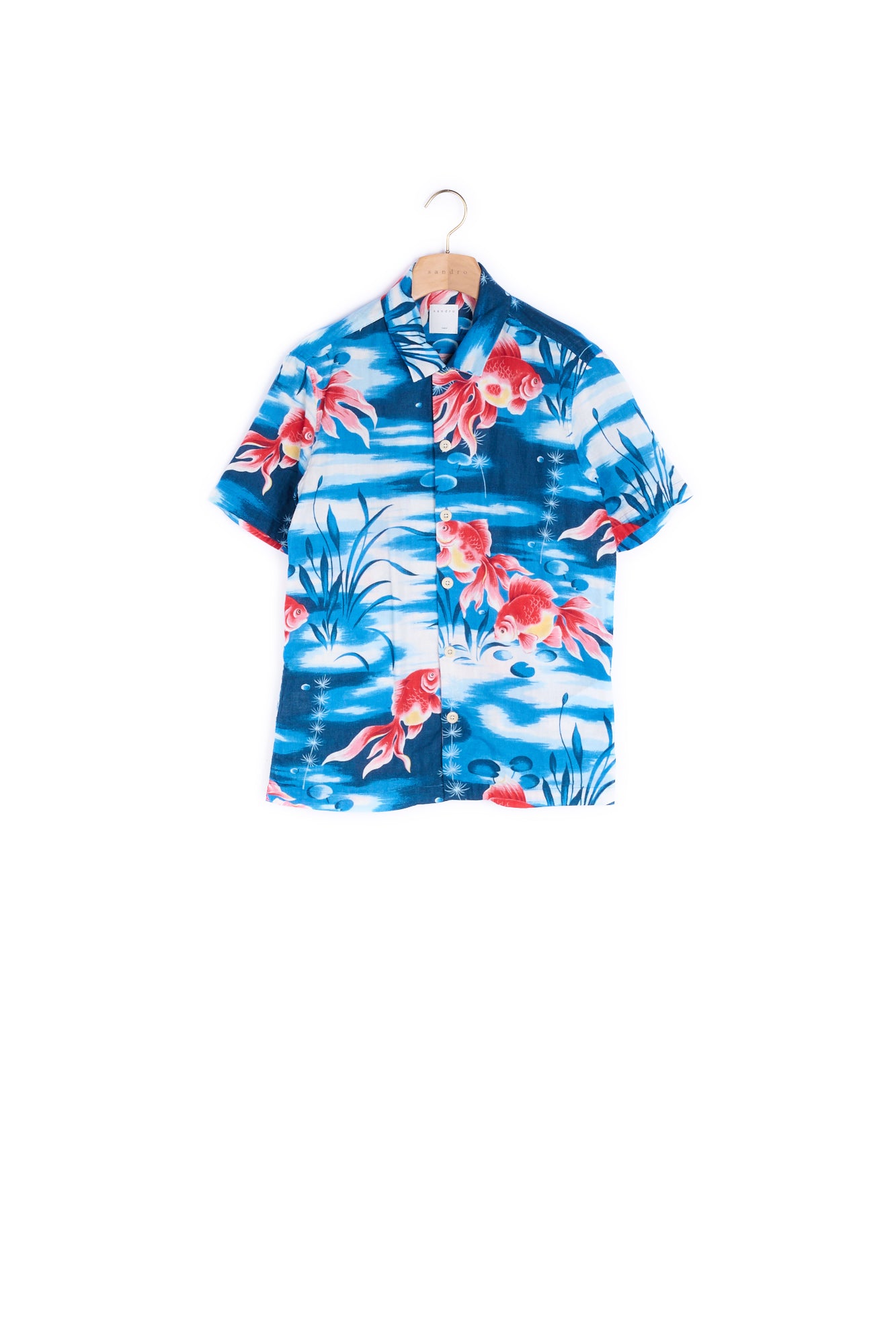 Chemisette hawaienne imprimés poissons Sandro seconde main