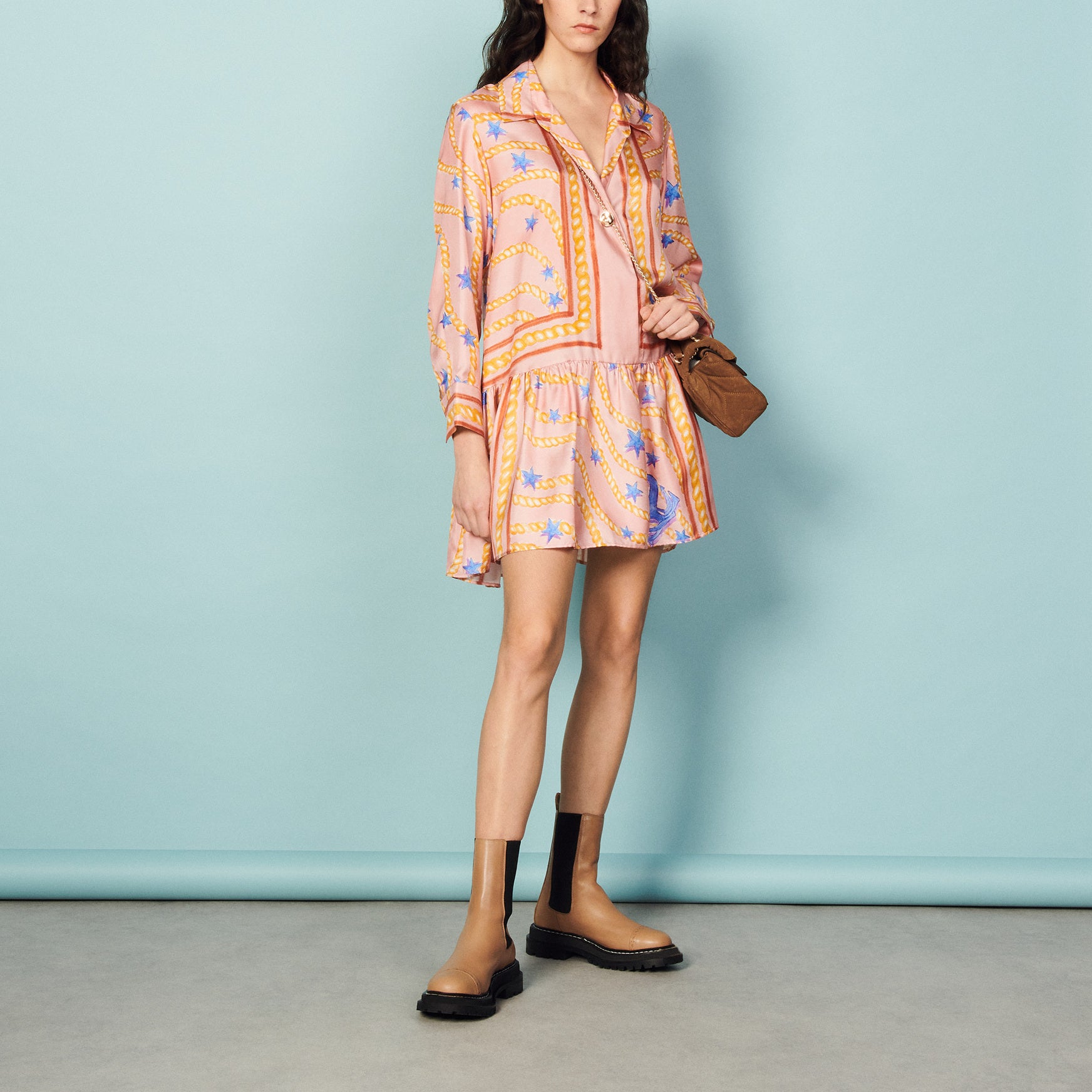 Robe en soie imprimée Sandro seconde main