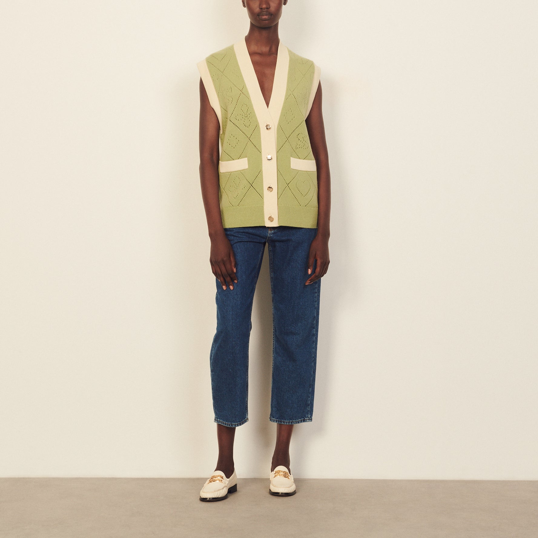 Cardi coat oversize sans manches Sandro seconde main